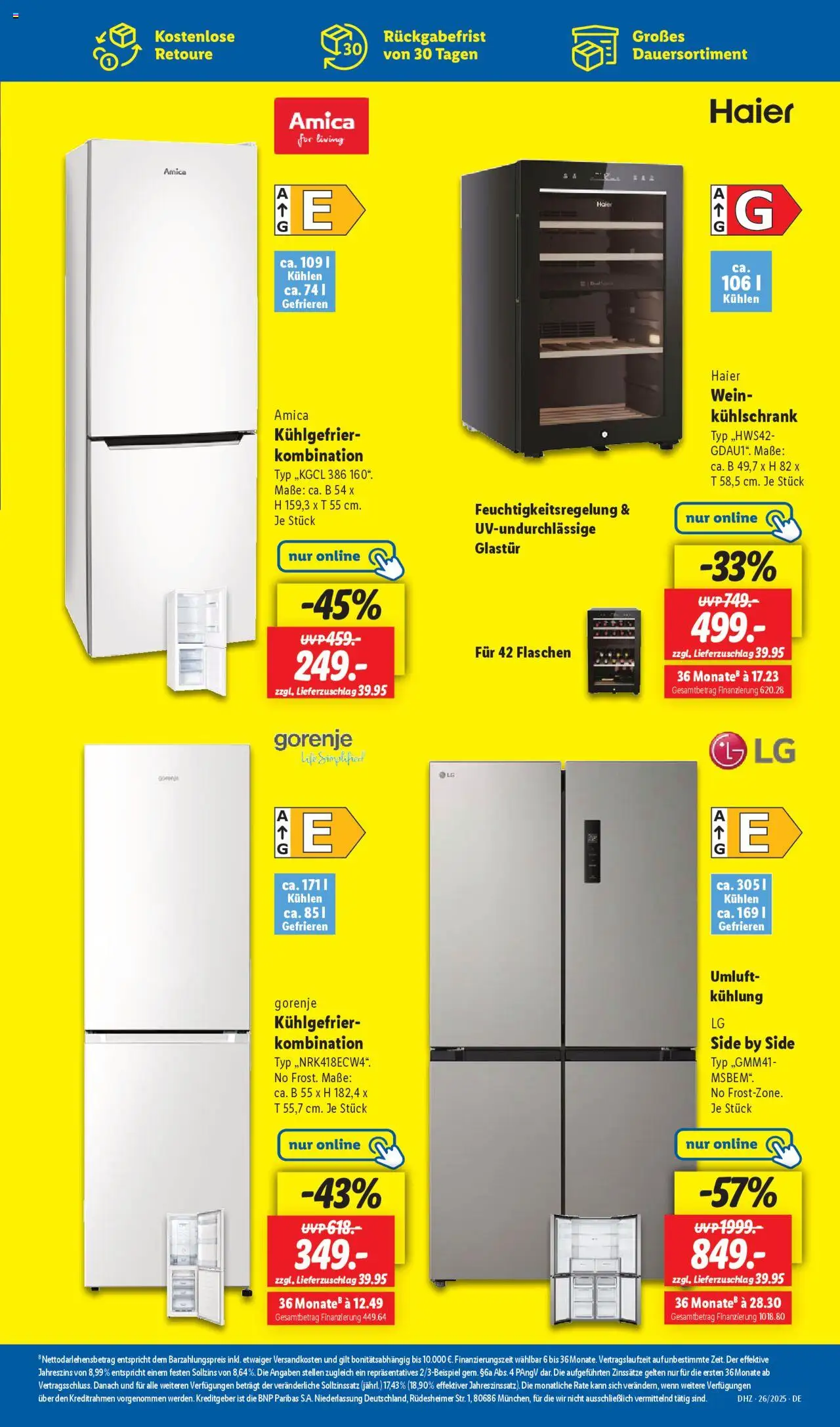 Lidl Prospekt 	 - gültig ab dem 23.06.2025 | Seite: 49 | Produkte: LG, Gorenje, Kühlschrank, Wein