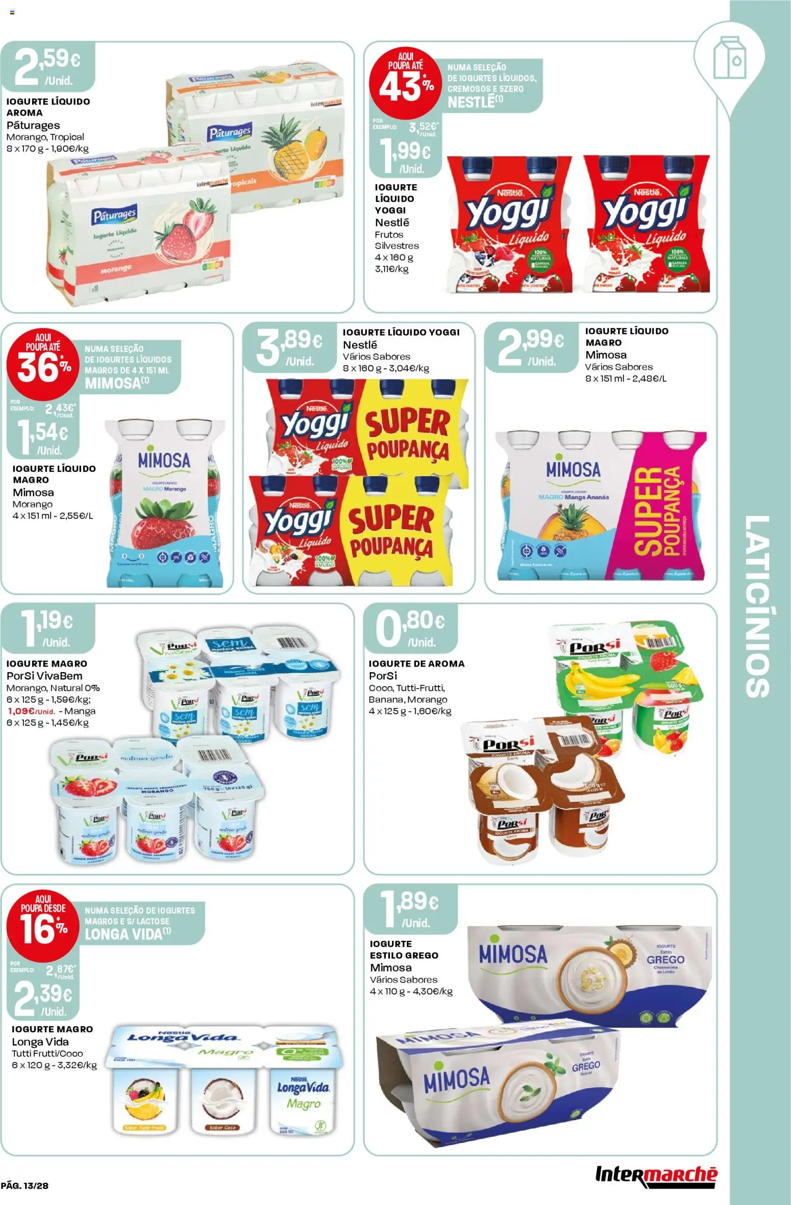 Intermarché Folheto Contact │ válido de 19.03.2026 | Página: 13 | Produtos: Iogurtes, Iogurte, Nestlé, Iogurte liquido