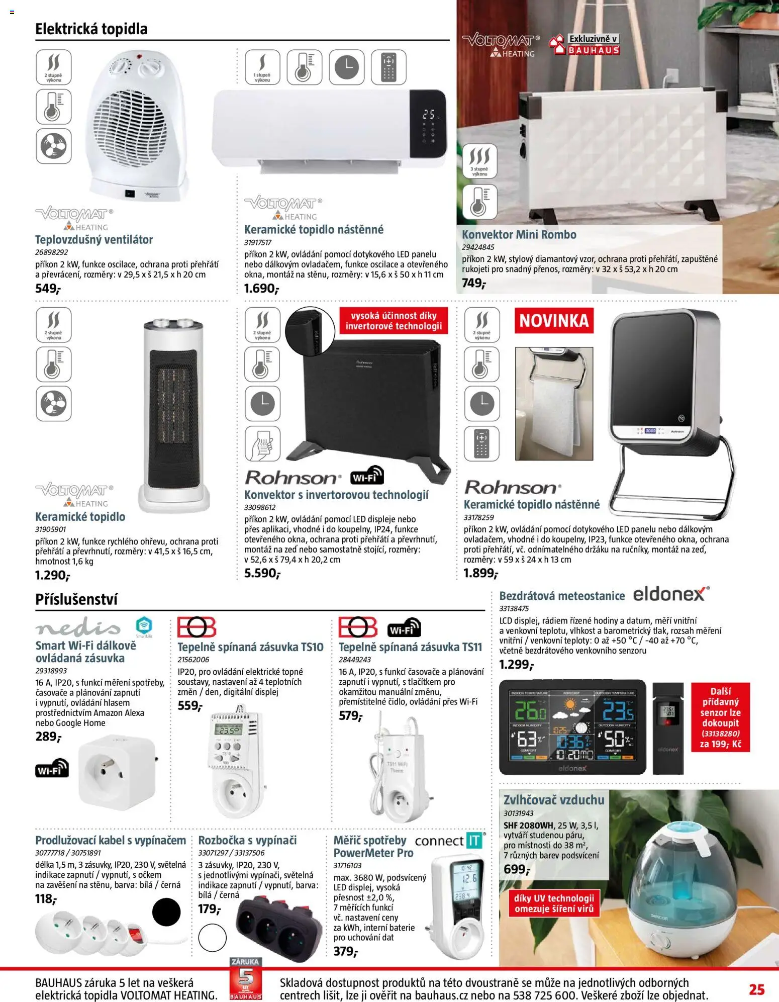 Bauhaus leták od 31.10.2025 | Strana: 25 | Produkty: Hodiny, Kabel, Zásuvka, Teplovzdušný ventilátor