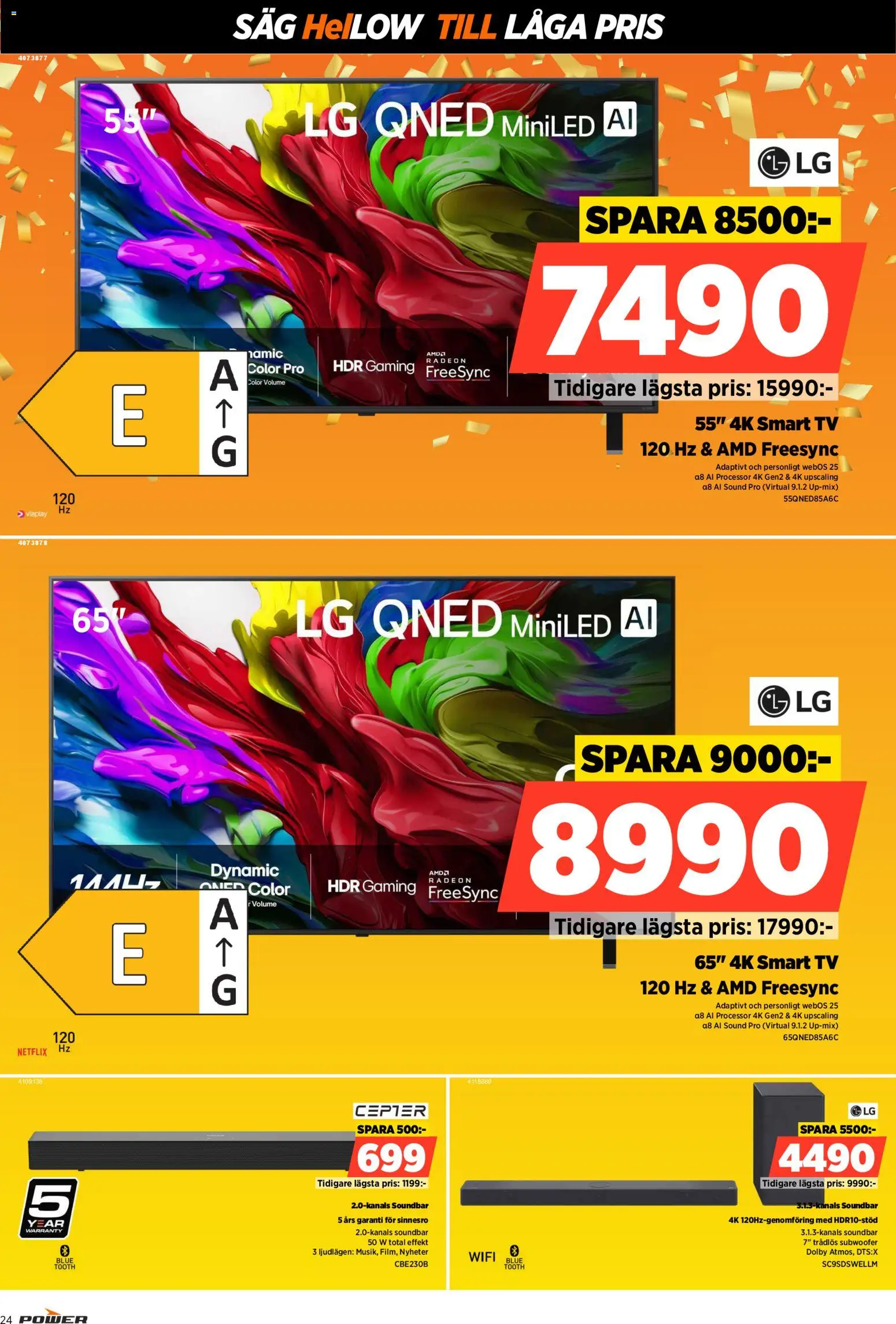 Power reklamblad aktuell från 23.01.2026 | Sida: 24 | Produkter: Såg, Smart tv, Tv