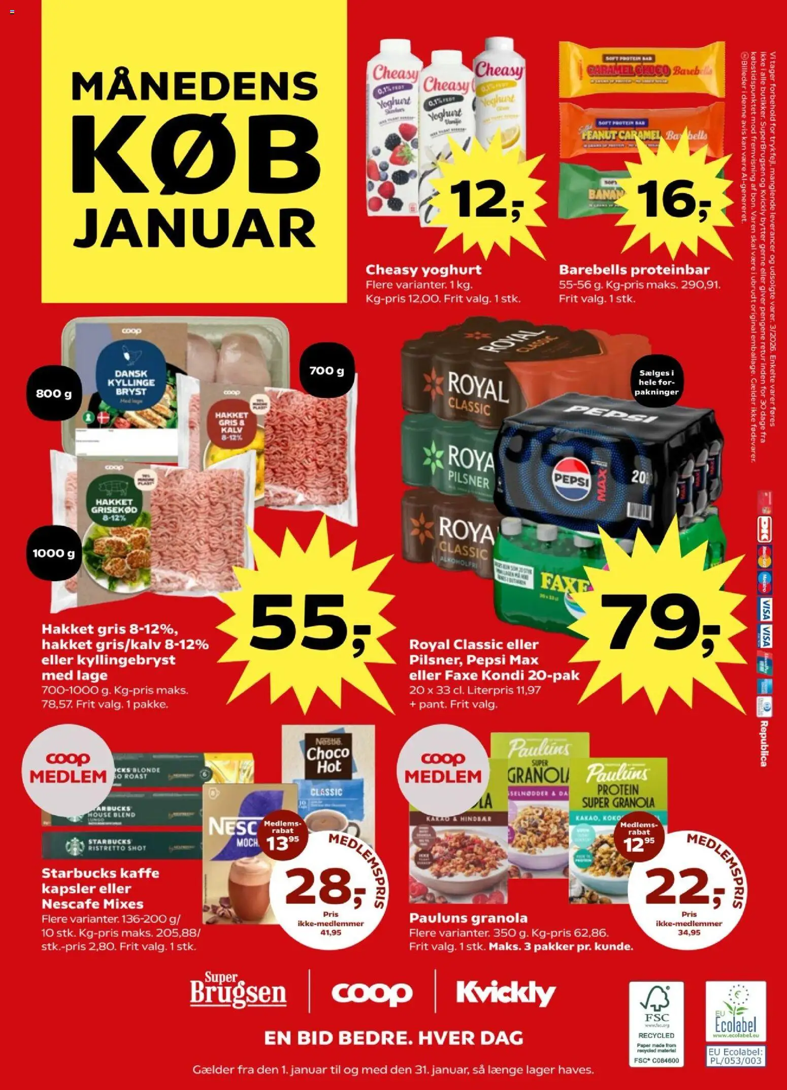 Super Brugsen tilbudsavis – gyldig fra 16.01.2026 | Side: 28 | Produkter: Yoghurt, Kaffe, Kakao, Pepsi Max