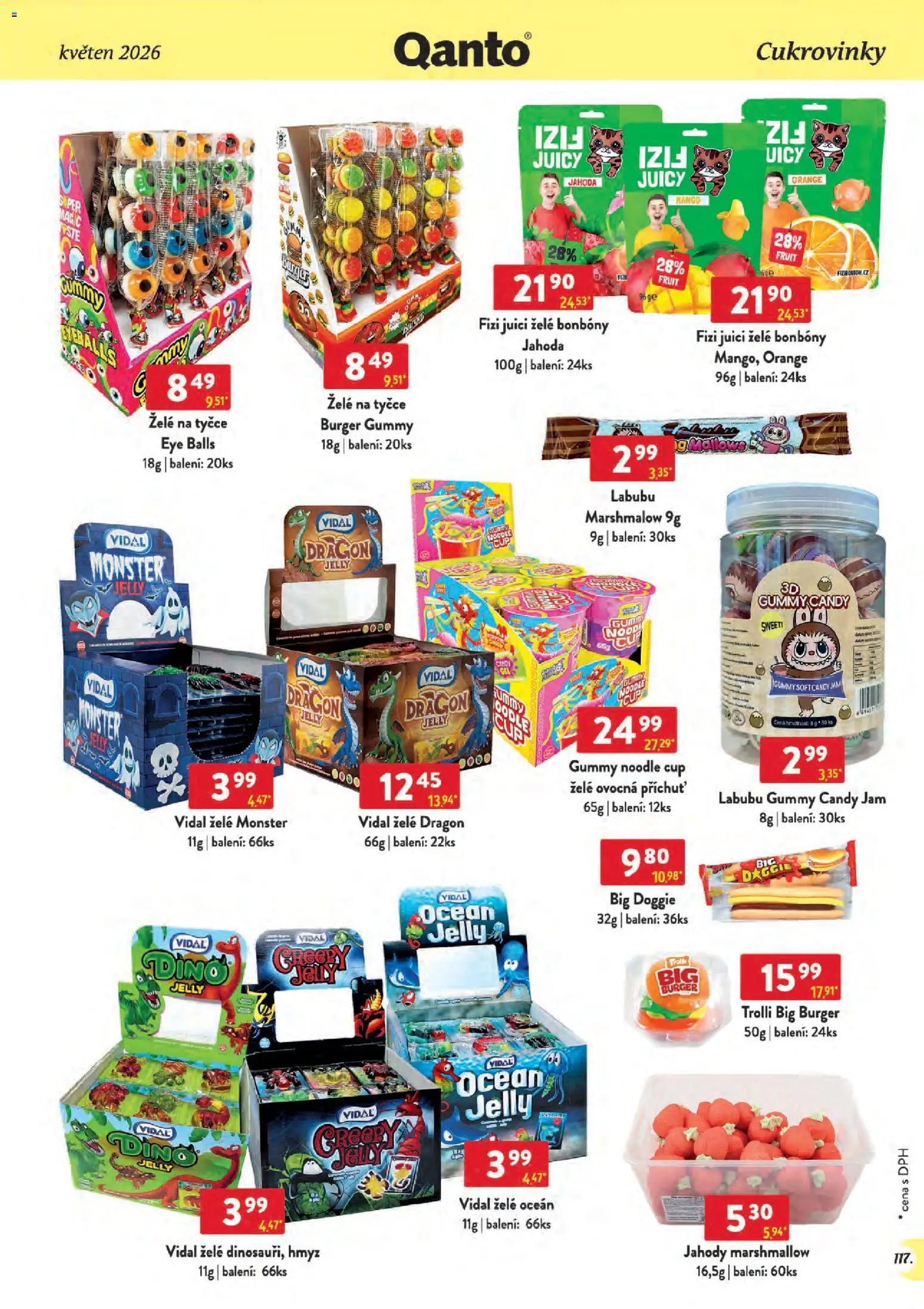 Astur & Qanto leták - Velkoobchod 05/2026 od 01.05.2026 | Strana: 117 | Produkty: Marshmallow, Bonbóny, Jahody, Želé bonbóny