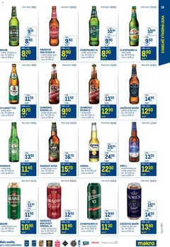 Náhled letáku Makro leták - Stabilně výhodná cena - maloobchod od 24.09.2025 | Strana: 29 | Produkty: Pivo, Krušovice Bohém, Krušovice, Zlatopramen 11