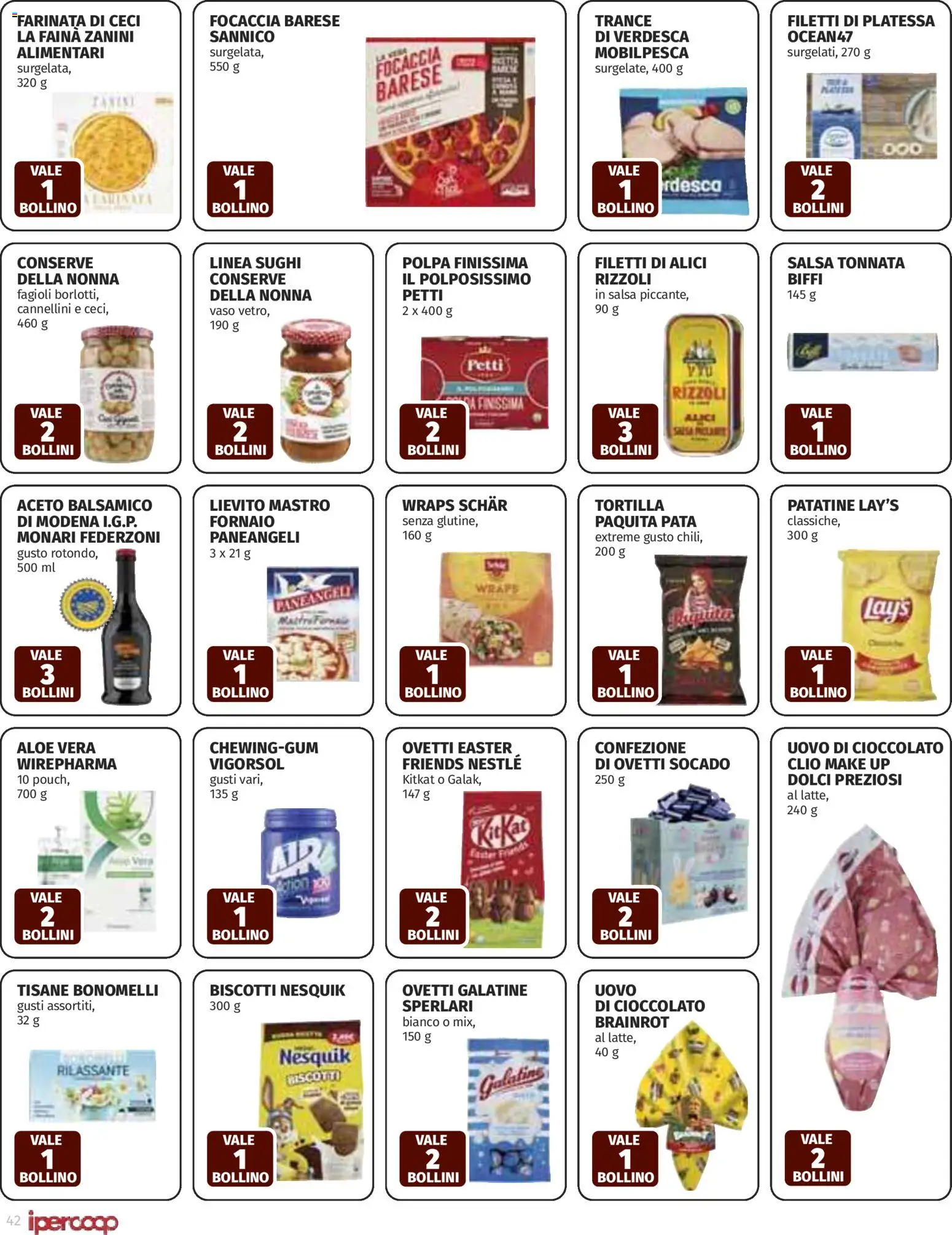Volantino Ipercoop del 12.03.2026 | Pagina: 42 | Prodotti: Biscotti, Ceci, Fagioli, Vaso