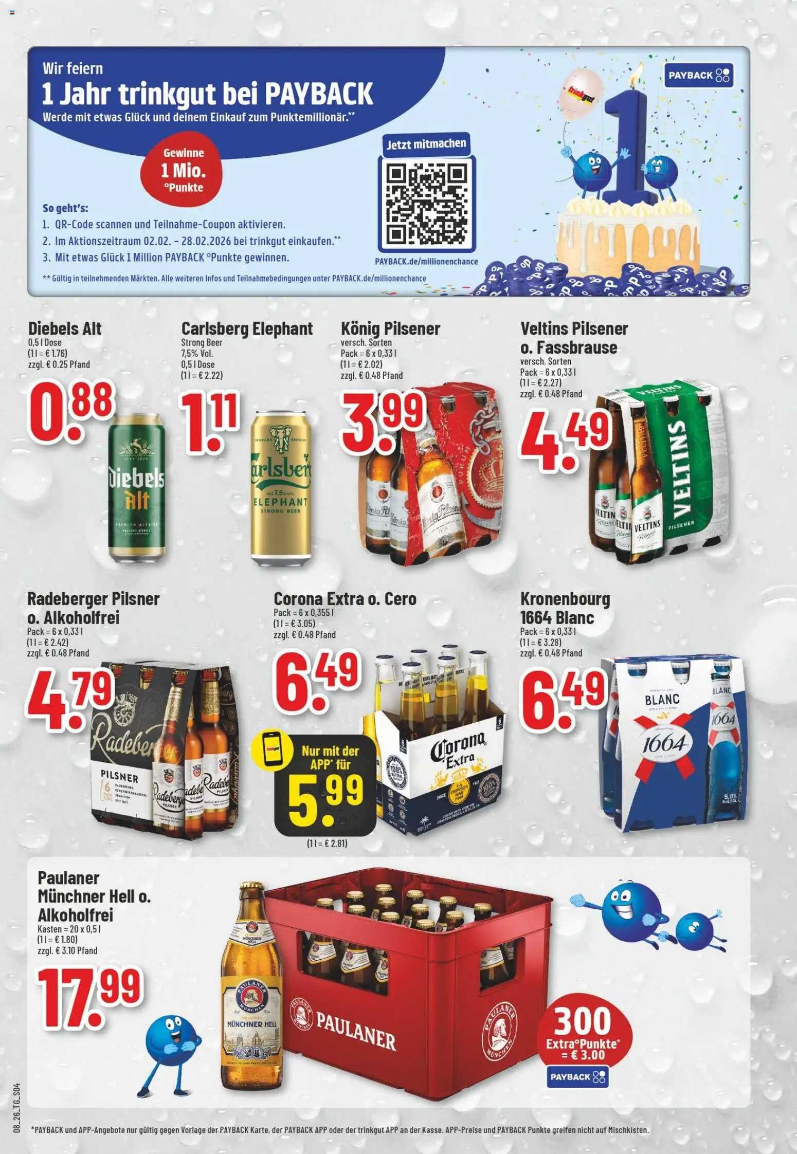Trinkgut Prospekt 	 – gültig ab 16.02.2026 | Seite: 4 | Produkte: Konig pilsener, Fassbrause, Radeberger pilsner, Veltins