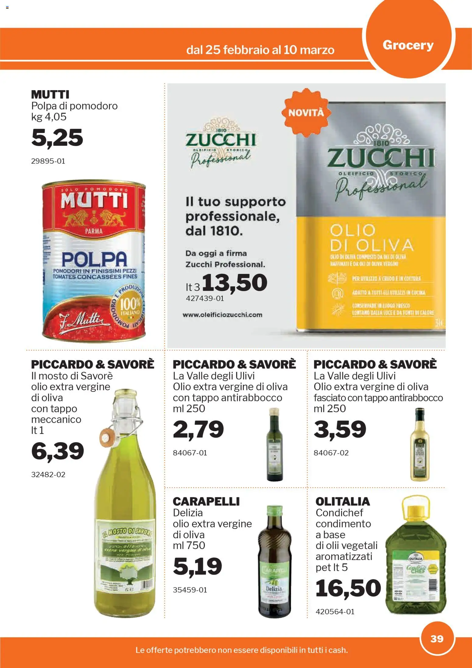 Volantino Sogegross del 25.02.2026 | Pagina: 38 | Prodotti: Pomodoro, Olio, Olive, Pomodori