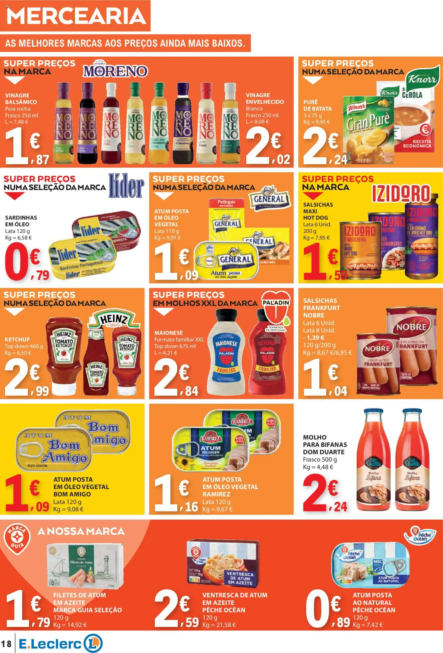E.Leclerc folheto │ válido de 12.02.2026 | Página: 18 | Produtos: Vinagre, Top, Knorr, Tomate