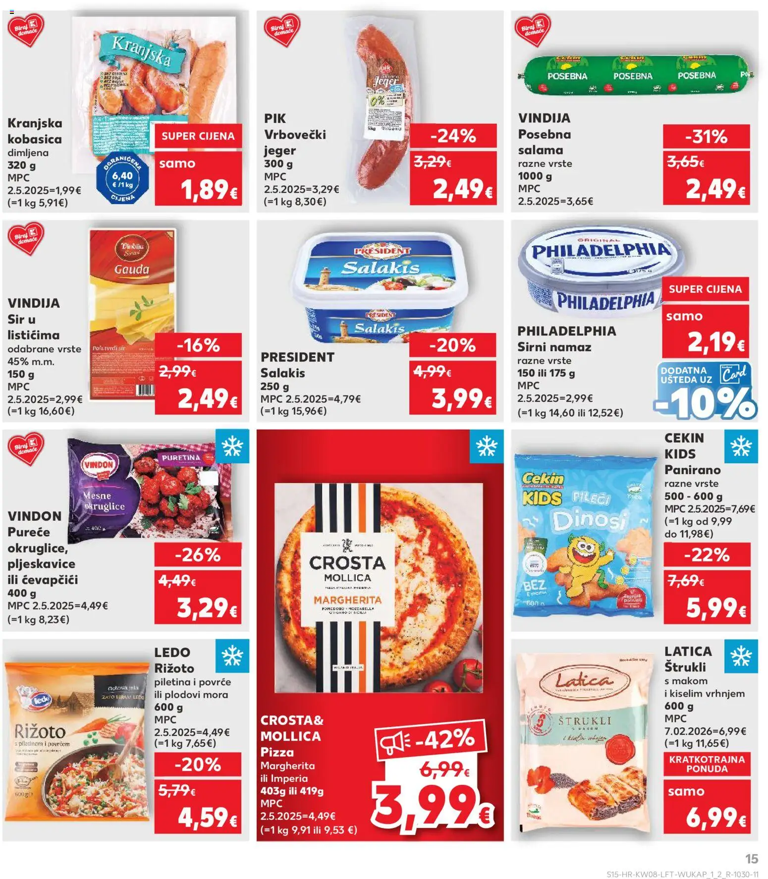 Kaufland katalog | vrijedi od 18.02.2026 | Stranica: 15 | Proizvodi: Rižoto, Salama, Pizza, Pljeskavice