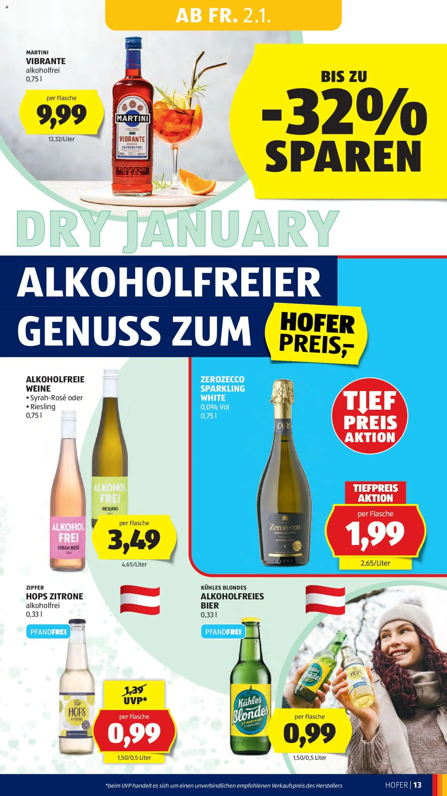 Hofer AT akciós ujság - amely érvényes a következő dátumtól: 02.01.2026 | Oldal: 15 | Termékek: Alkohol