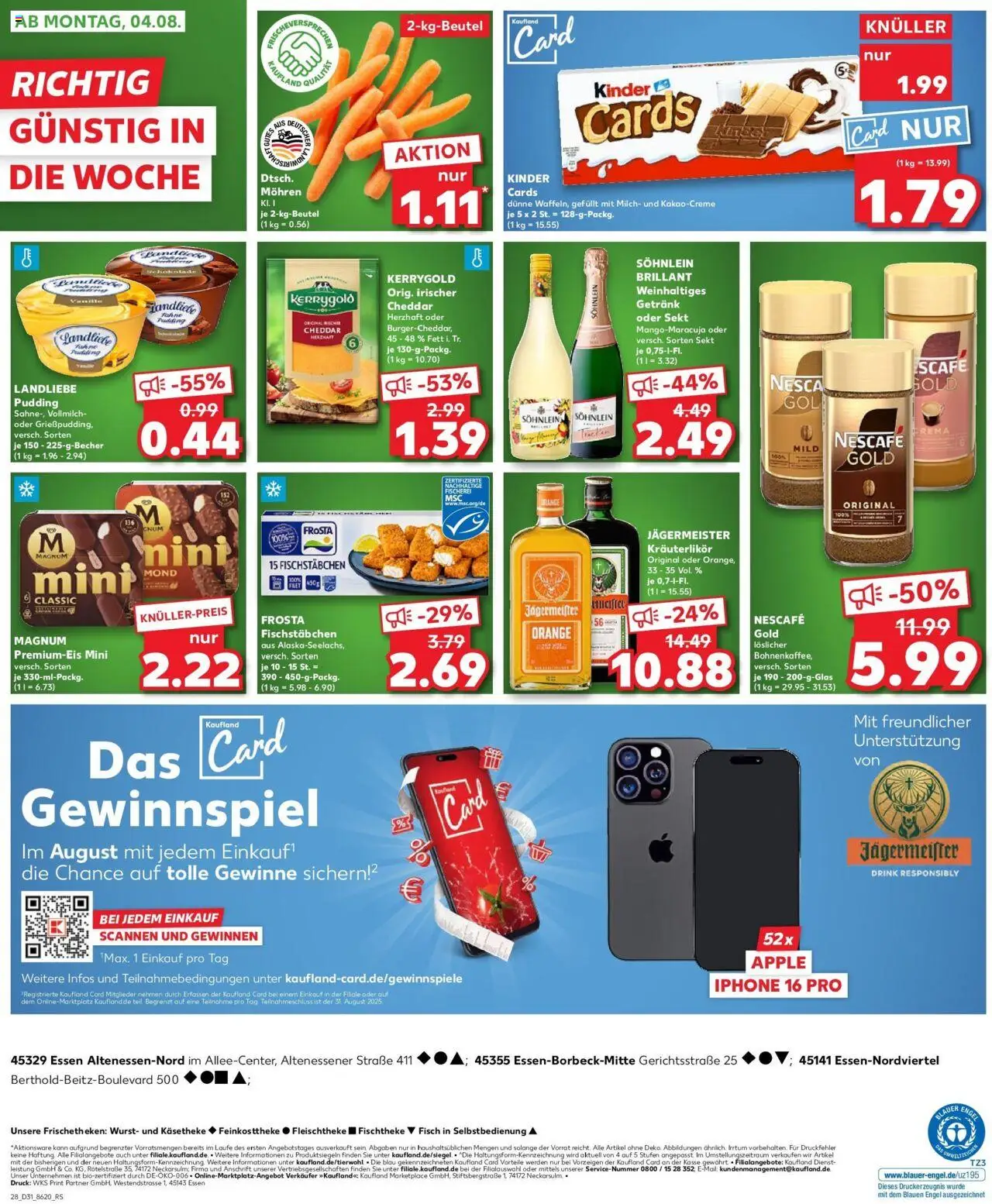 Kaufland prospekt Essen	 - gültig ab dem 03.08.2025 | Seite: 3 | Produkte: Frosta, Mohren, Fisch, Fischstabchen