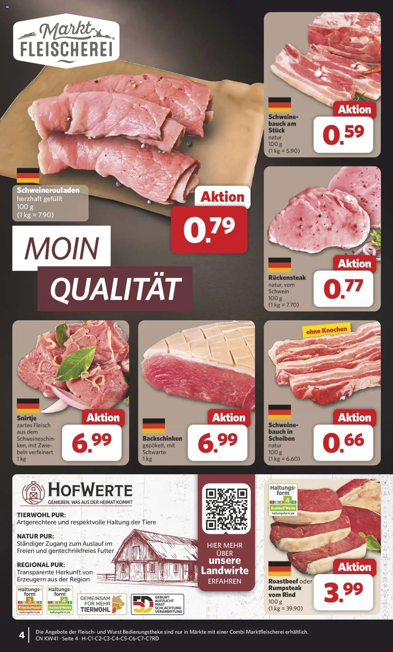 Combi Prospekt 	 – gültig ab 06.10.2025 | Seite: 4 | Produkte: Rumpsteak, Roastbeef, Wurst, Fleisch