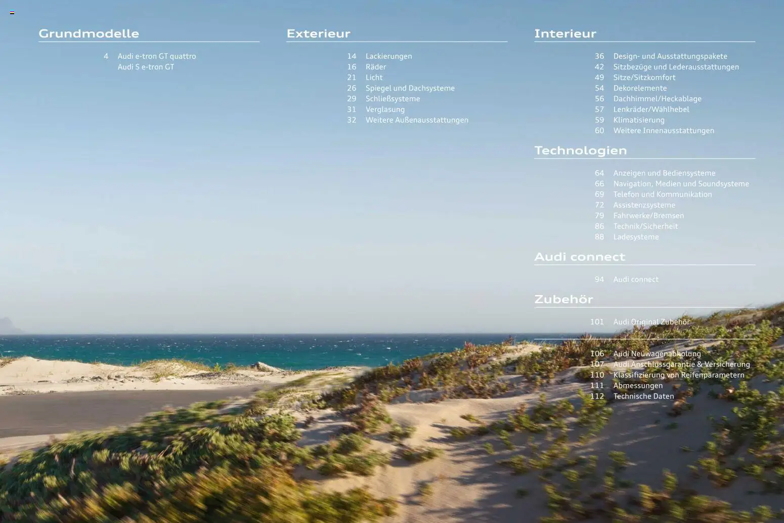 Audi e-tron GT – gültig ab 28.10.2025 | Seite: 3 | Produkte: Spiegel, Telefon