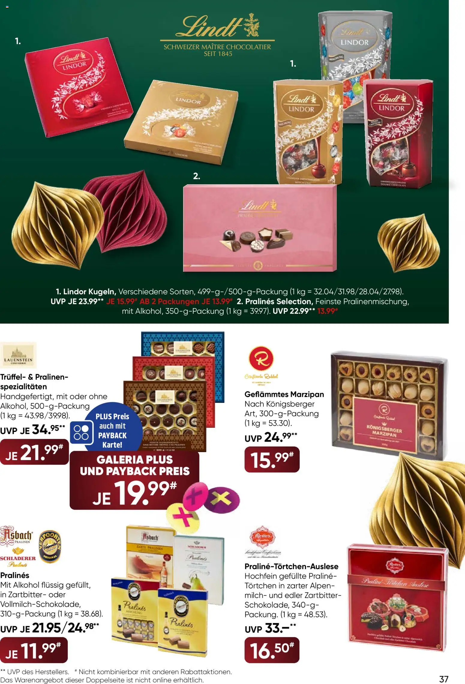 Galeria Karstadt Kaufhof Prospekt 	 – gültig ab 17.12.2025 | Seite: 37 | Produkte: Milch, Lindt