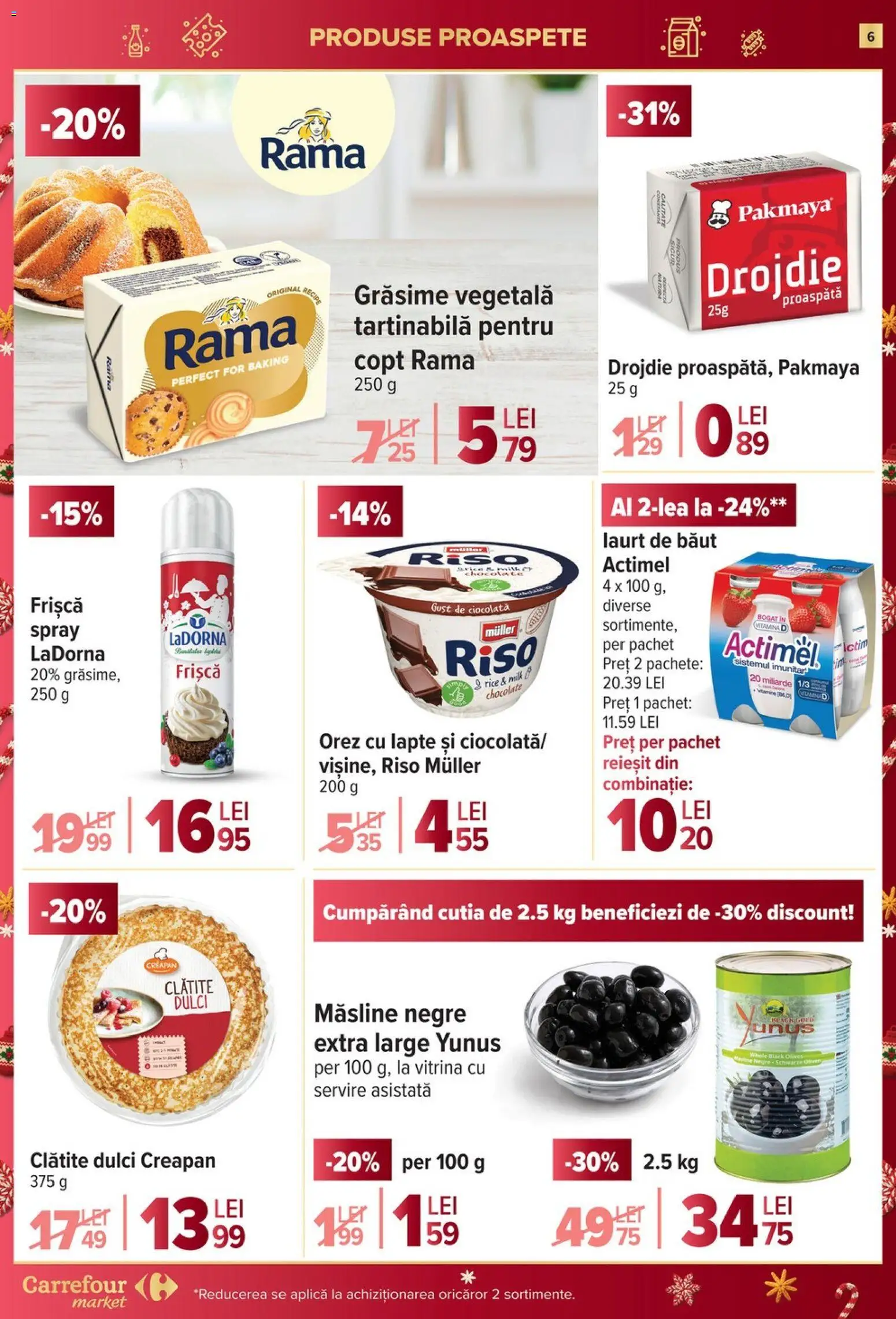 Noul catalog Carrefour – valabil de la 10.12.2025 | Pagină: 6 | Produse: Măsline, Lapte, Orez, Frișcă