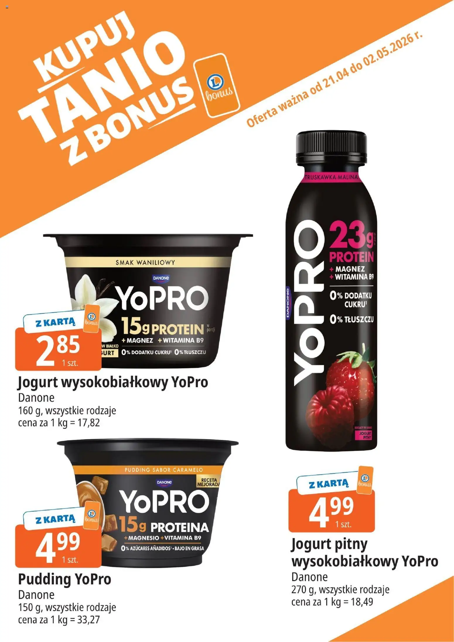 E.Leclerc gazetka - Tychy kupony dodatkowe od 21.04.2026 | Strona: 6 | Produkty: Karta, Jogurt pitny, Jogurt