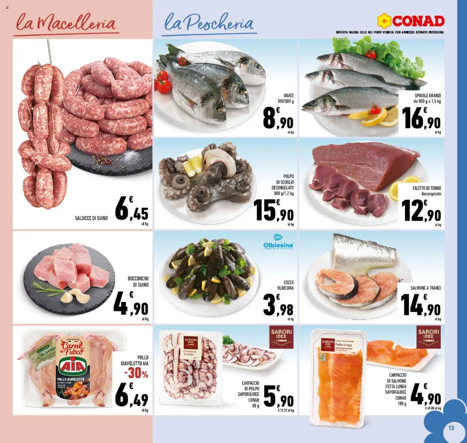 Volantino Conad del 25.03.2026 | Pagina: 13 | Prodotti: Pollo, Polpo, Suino, Tonno
