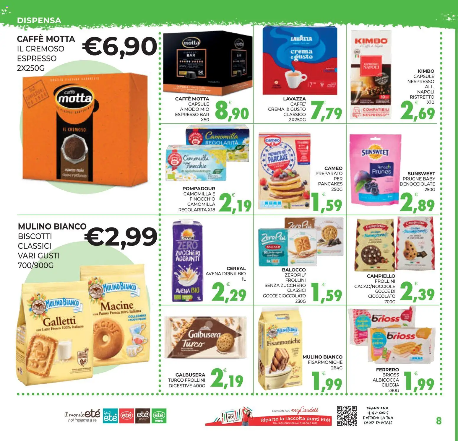 Volantino Eté del 07.04.2026 | Pagina: 8 | Prodotti: Crema, Panna, Lavazza, Frollini
