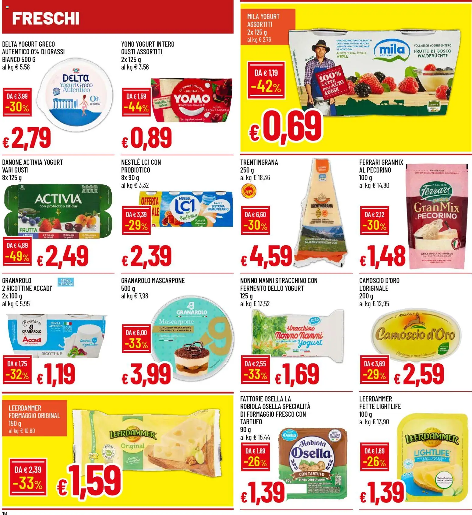 Volantino Famila del 04.12.2025 | Pagina: 18 | Prodotti: Yogurt greco, Yogurt, Latte, Amarena