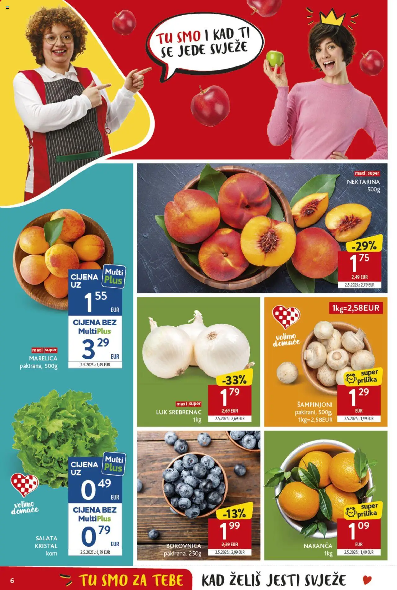 Konzum katalog | vrijedi od 28.05.2025 | Stranica: 6 | Proizvodi: Salata, Luk, Nektarina, Borovnica