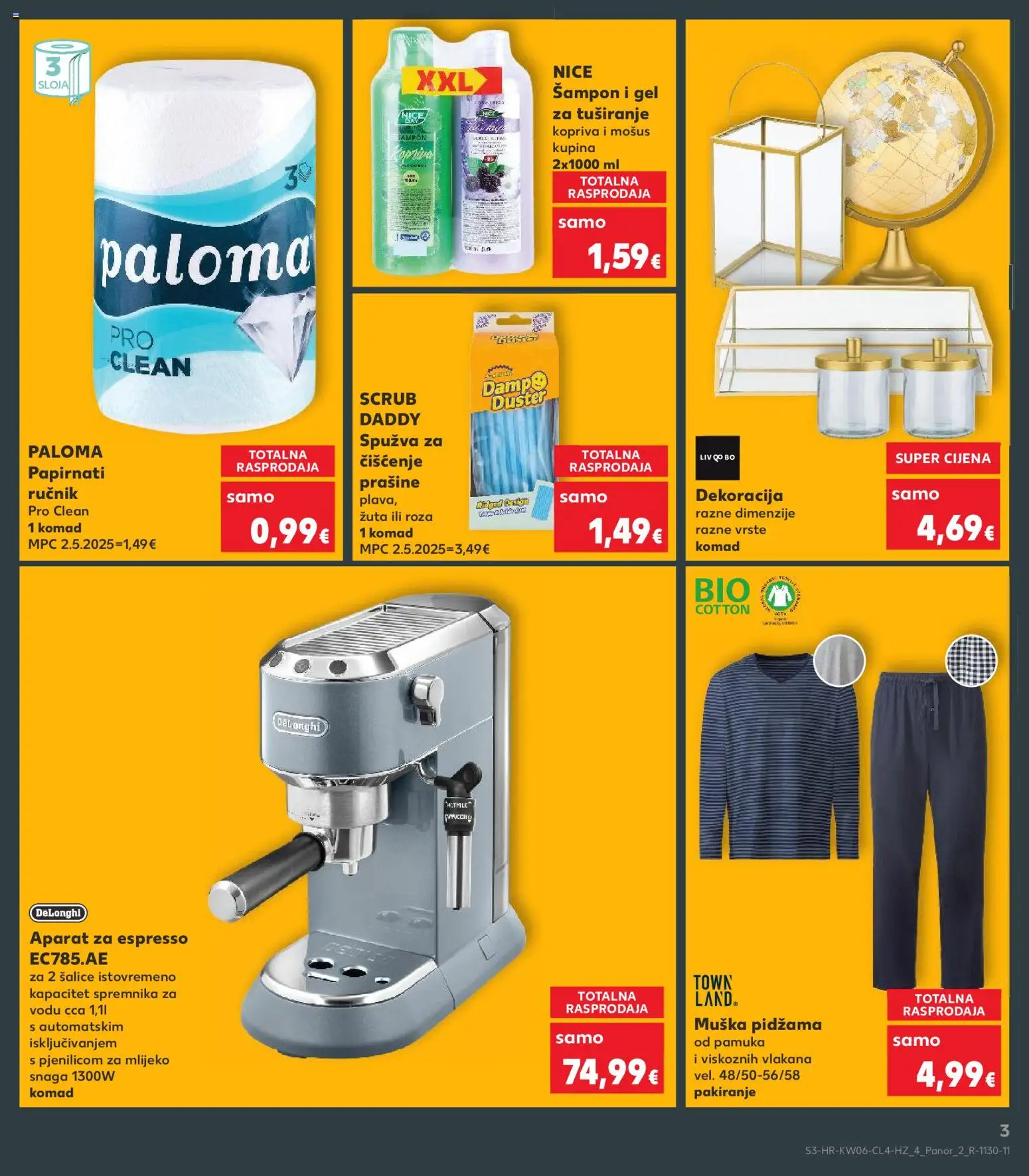 Kaufland katalog | vrijedi od 04.02.2026 | Stranica: 3 | Proizvodi: Spužva, Mlijeko, Ručnik, Pidžama