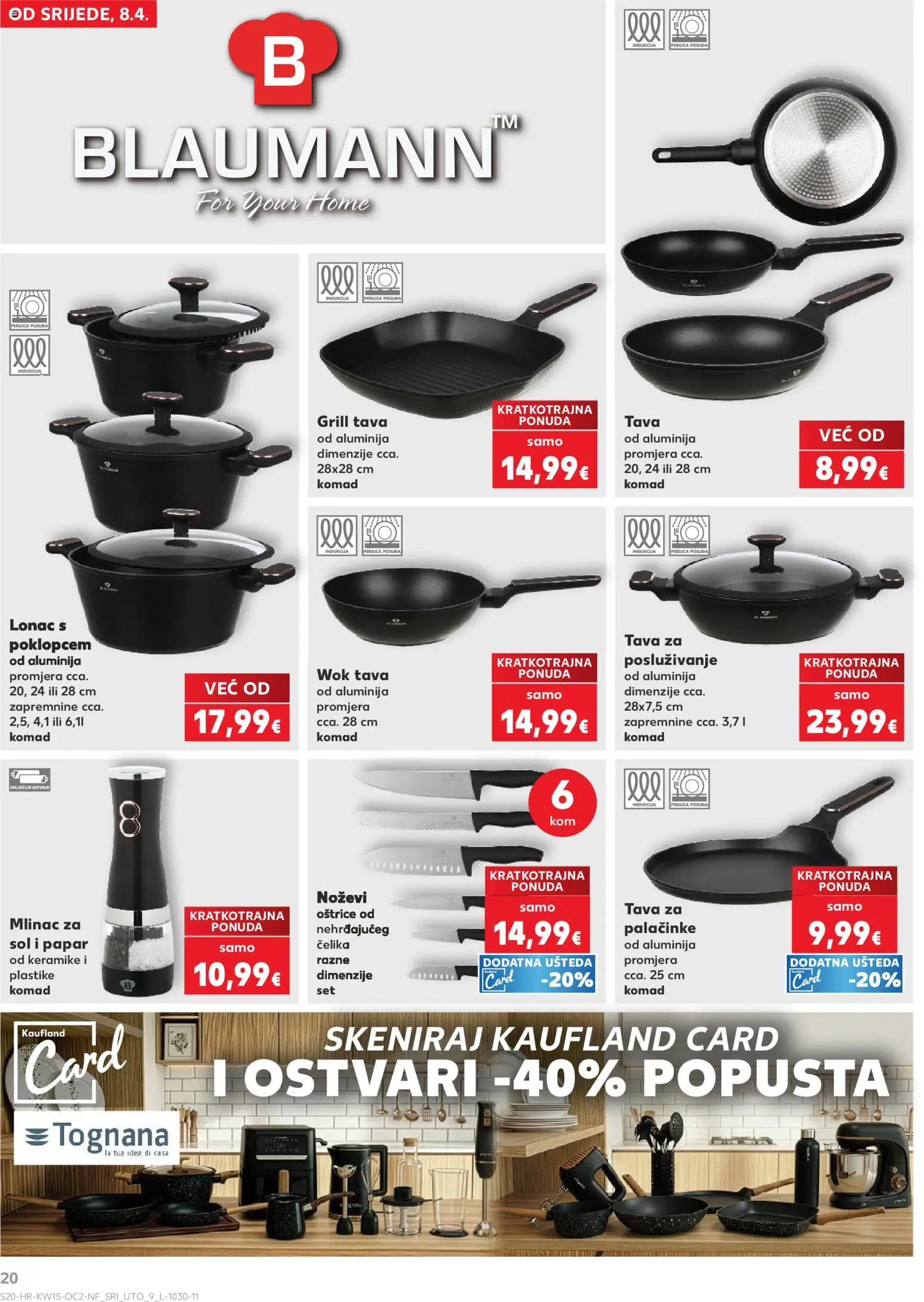 Kaufland katalog | vrijedi od 08.04.2026 | Stranica: 20 | Proizvodi: Tognana, Grill tava, Sol, Pan