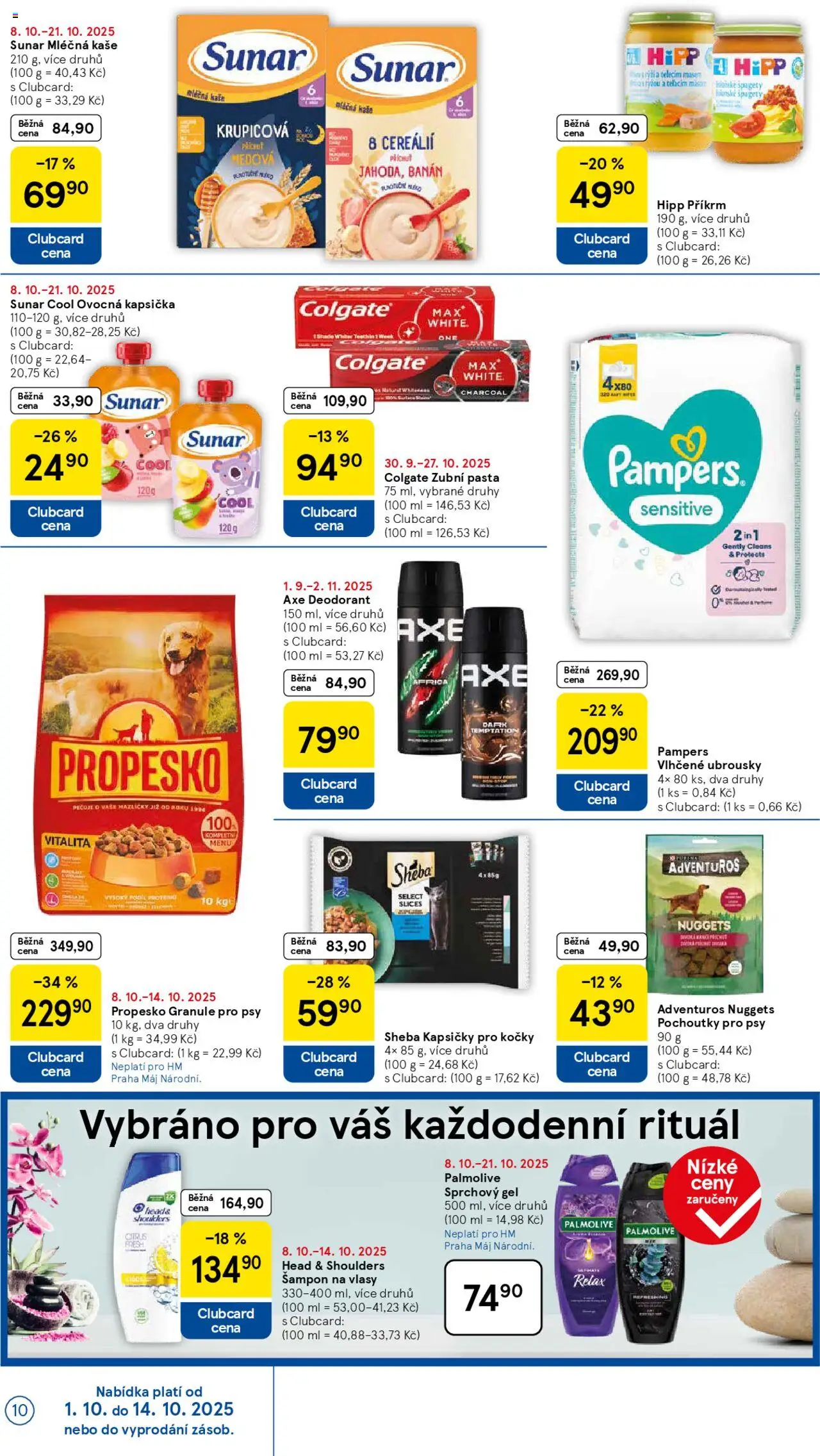 Tesco leták - Hypermarket od 08.10.2025 | Strana: 10 | Produkty: Mléko, Kapsičky pro kočky Sheba, Ovocná kapsička, Head & Shoulders