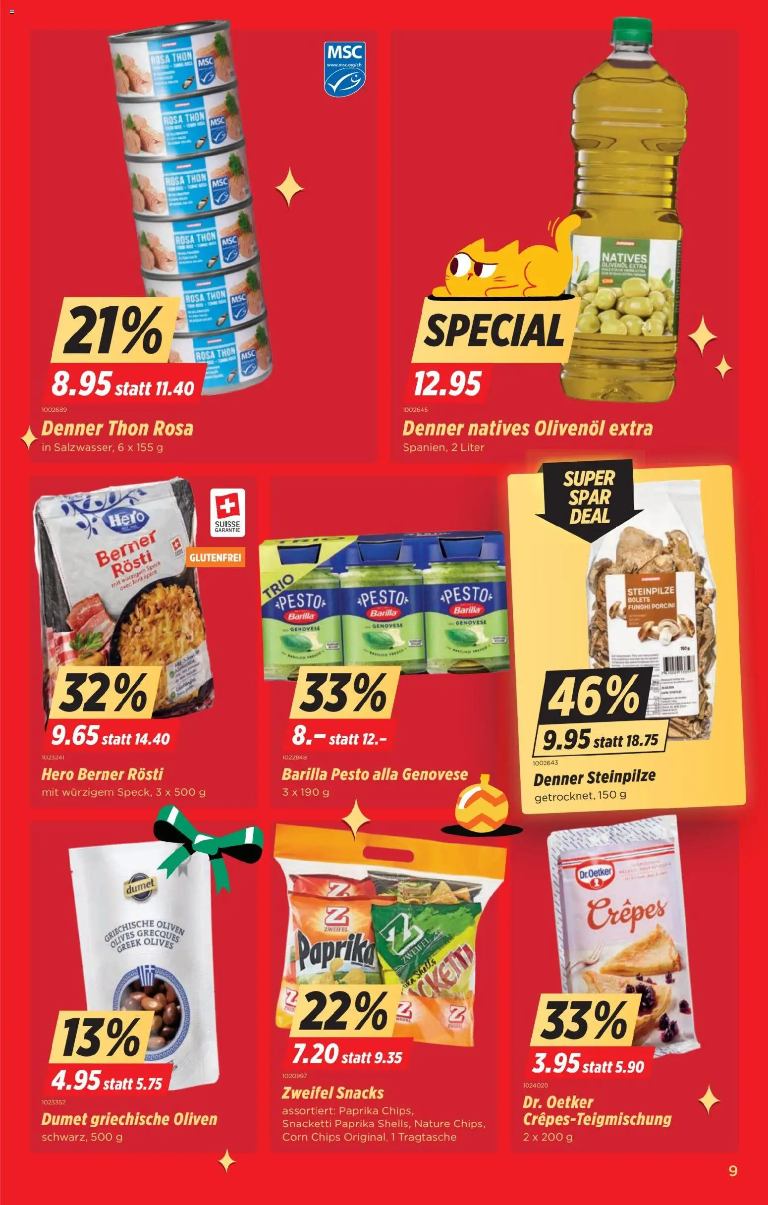 Denner Aktionen – gültig ab 25.11.2025 | Seite: 9 | Produkte: Barilla, Chips