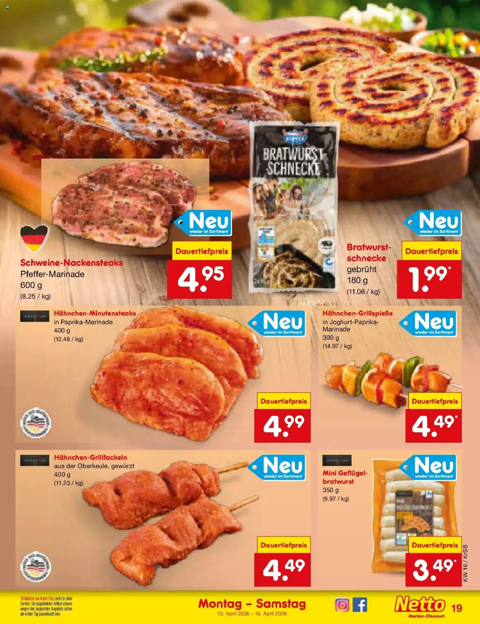 Netto Marken-Discount Prospekt Jüchen	 – gültig ab 13.04.2026 | Seite: 13 | Produkte: Bratwurst