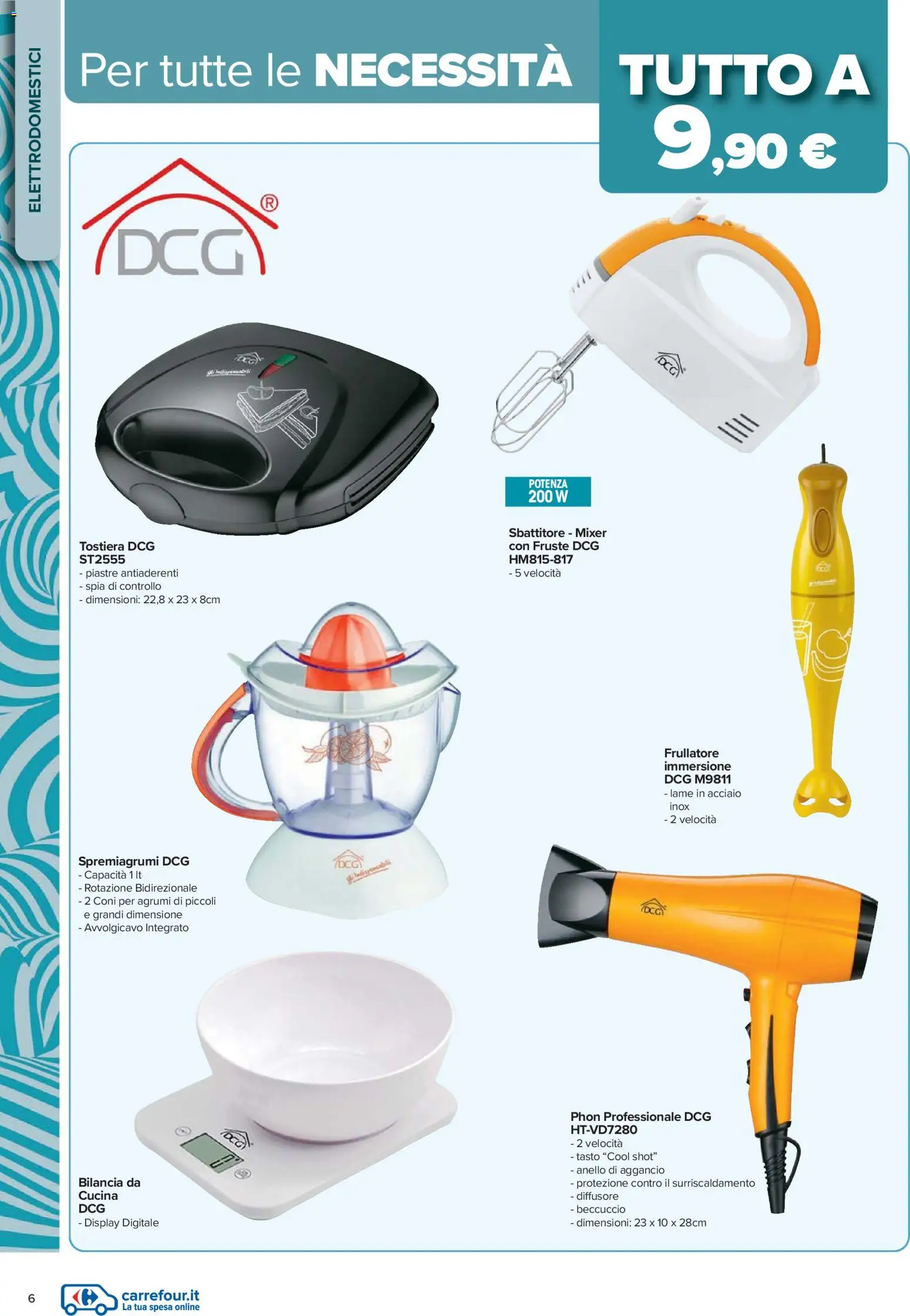 Volantino Carrefour del 16.02.2026 | Pagina: 6 | Prodotti: Frullatore, Agrumi, Mixer, Spremiagrumi