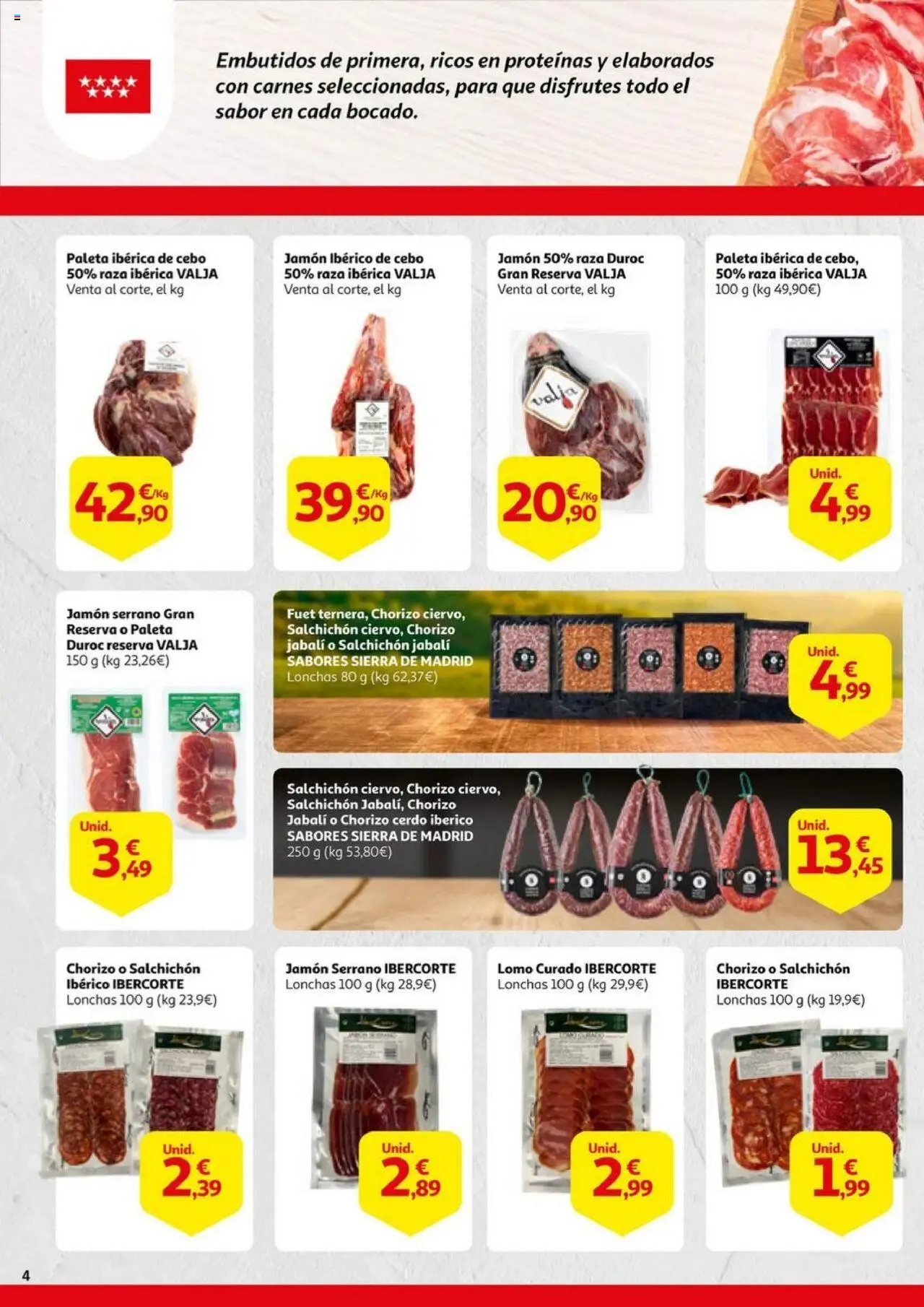 Alcampo - Alimentos de Madrid │ válido desde el 02.10.2025 | Página: 4 | Productos: Jamón serrano, Jamón, Cerdo, Νυχτικό