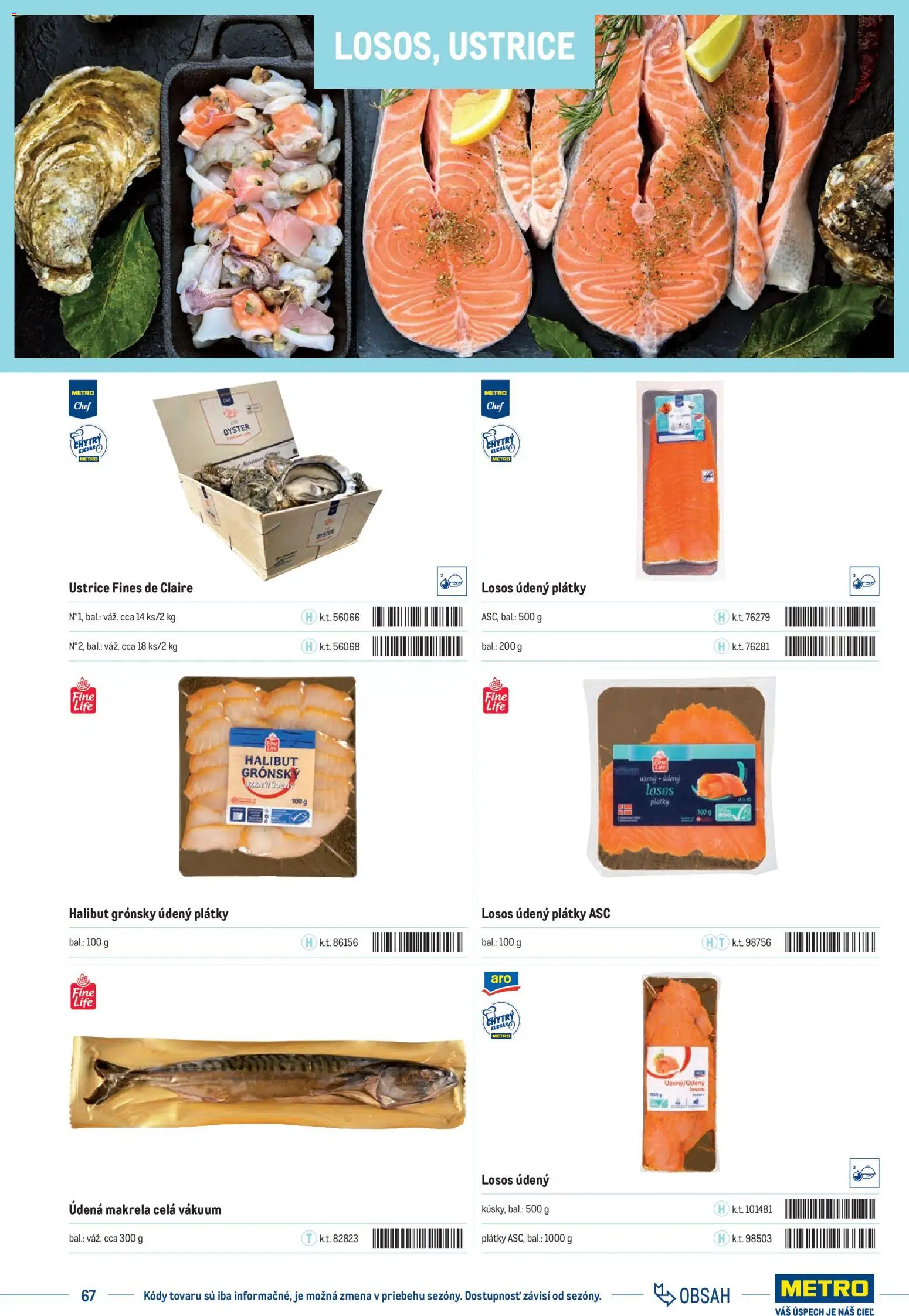 Nové Metro akcie – leták je platný od 01.01.2025 | Strana: 67 | Produkty: Losos