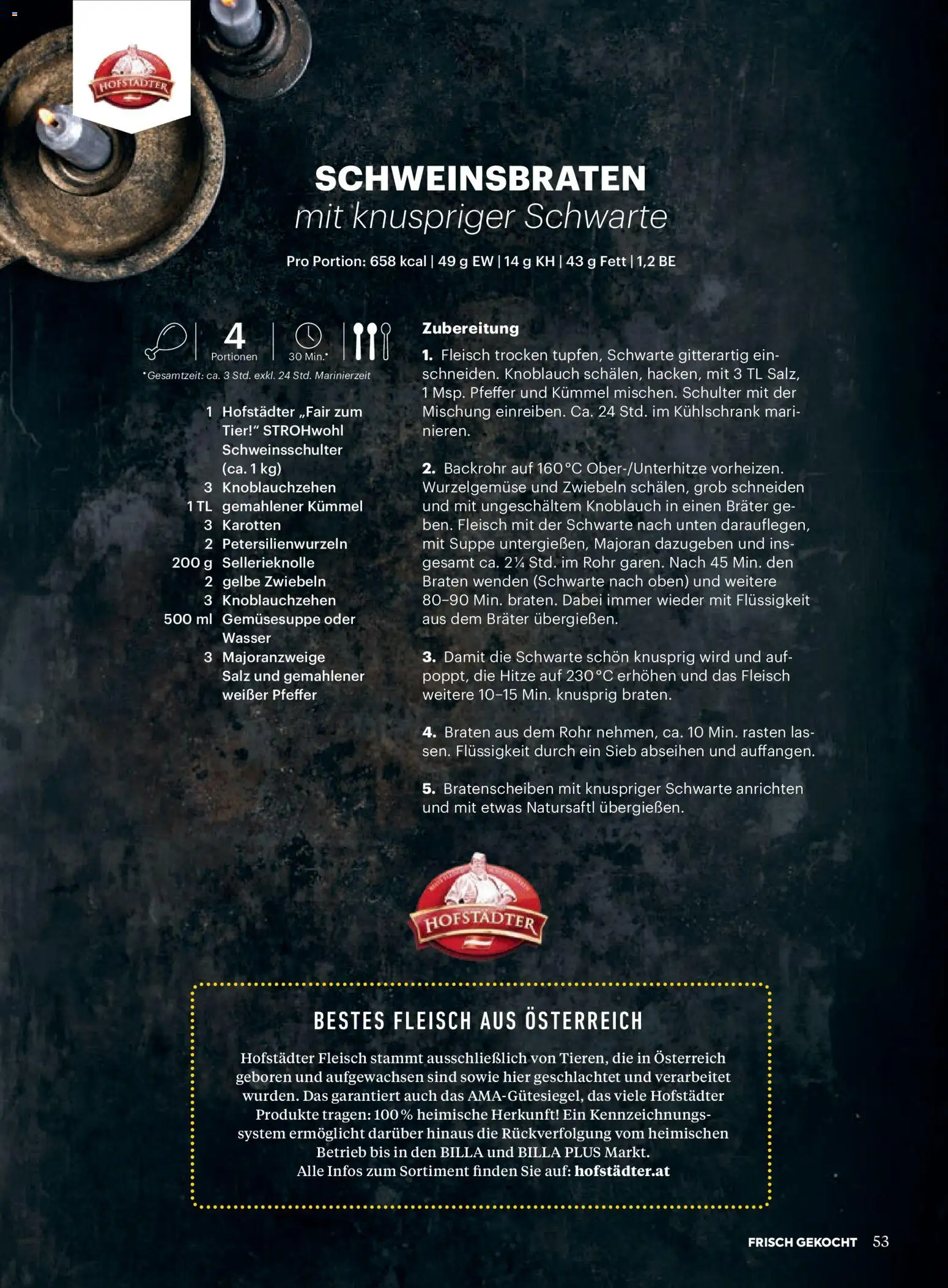 Billa  Frisch Gekocht gültig ab 01.12.2025 | Seite: 53 | Produkte: Zwiebeln, Wasser, Salz, Knoblauch