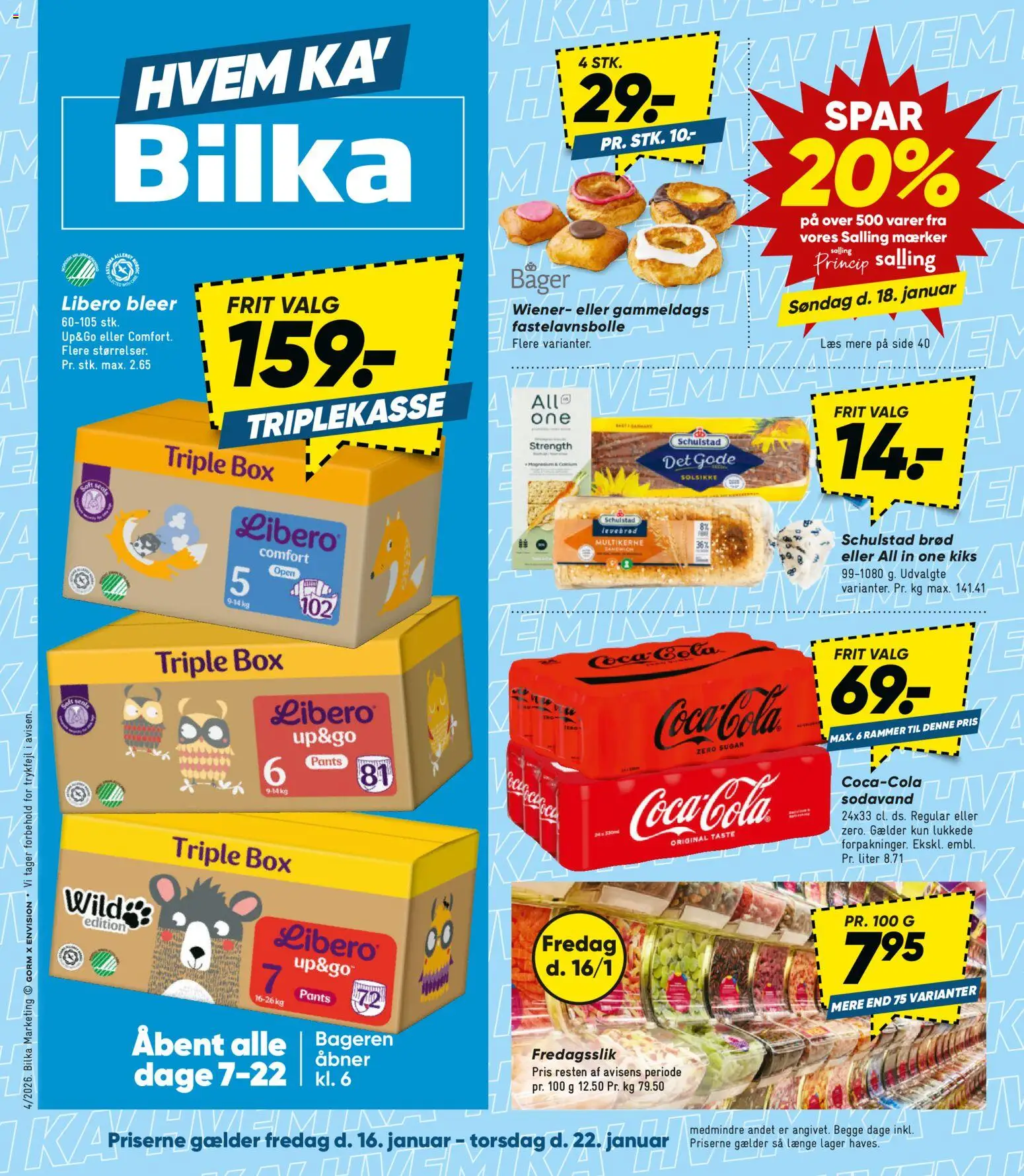 Bilka tilbudsavis – gyldig fra 16.01.2026 | Side: 1 | Produkter: Rammer, Coca Cola, Sodavand, Cola