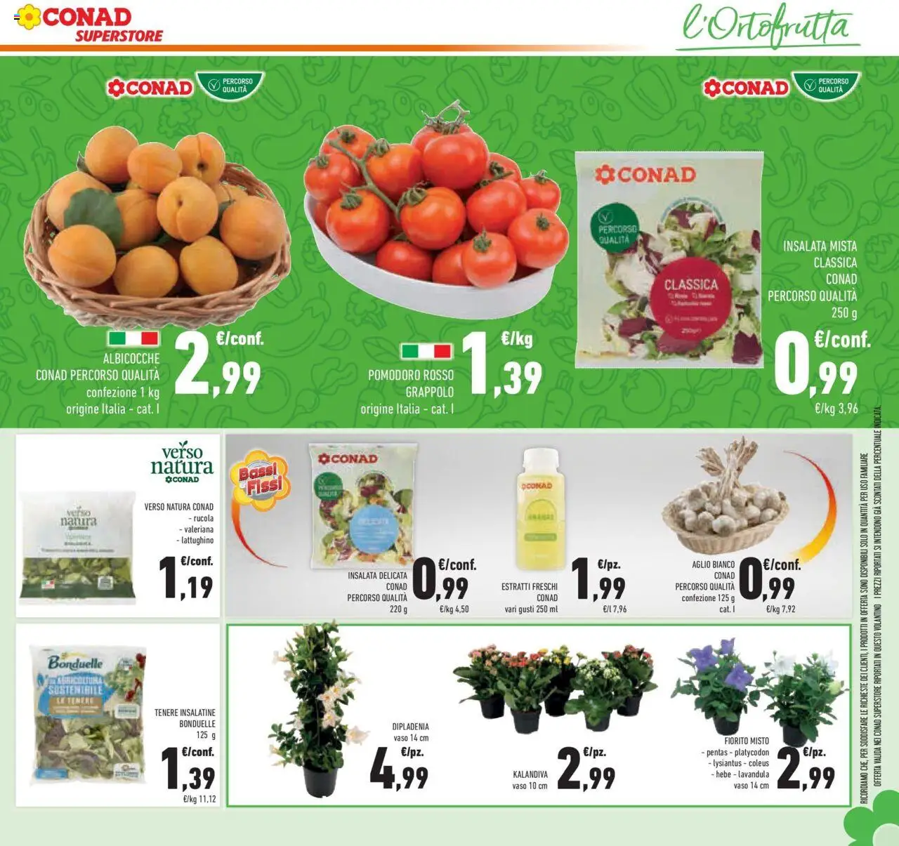 Volantino Conad del 04.06.2025 | Pagina: 13 | Prodotti: Rucola, Insalata, Pomodoro, Albicocche