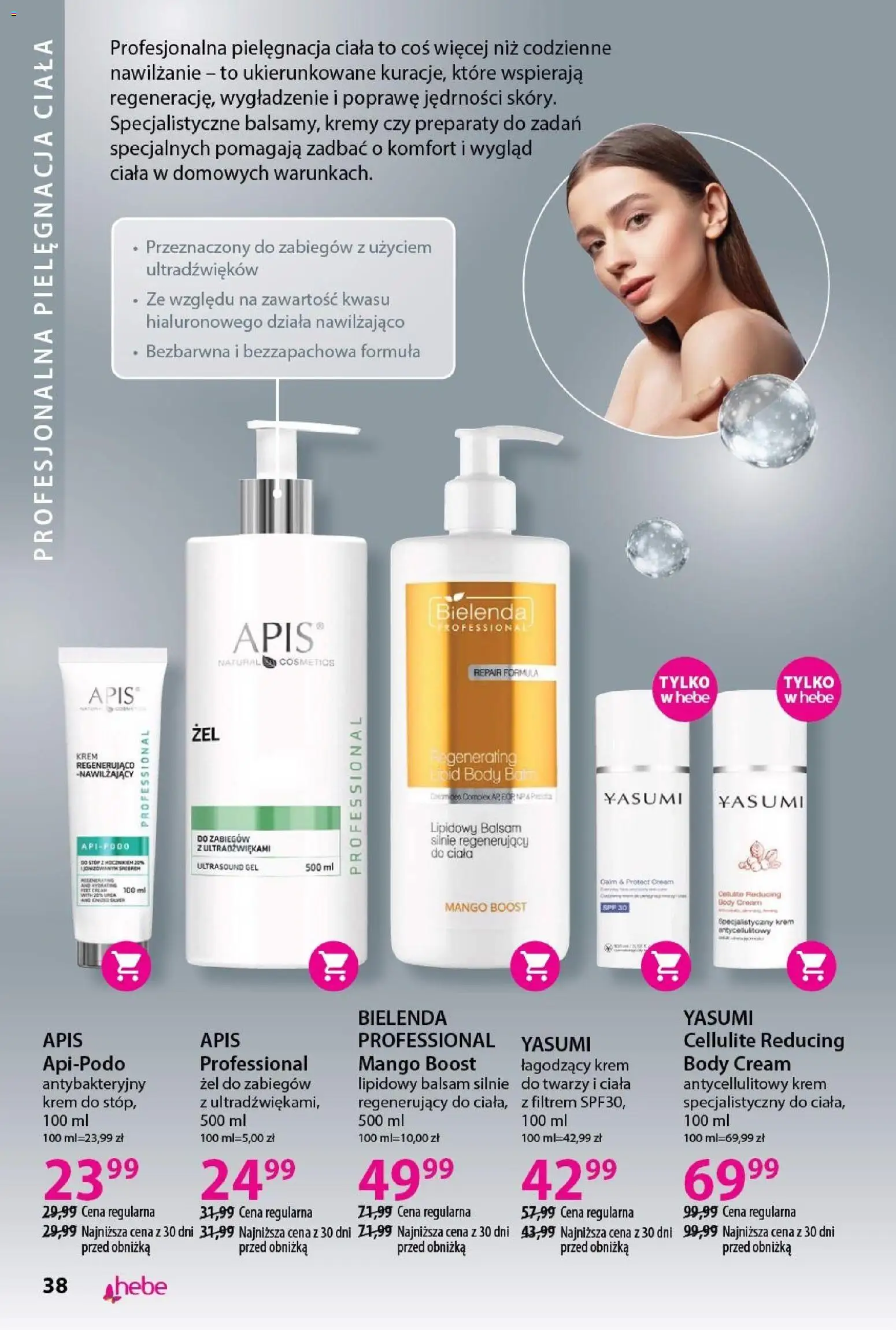 Hebe gazetka - Katalog od 19.03.2026 | Strona: 38 | Produkty: Mango, Body, Krem, Krem do twarzy