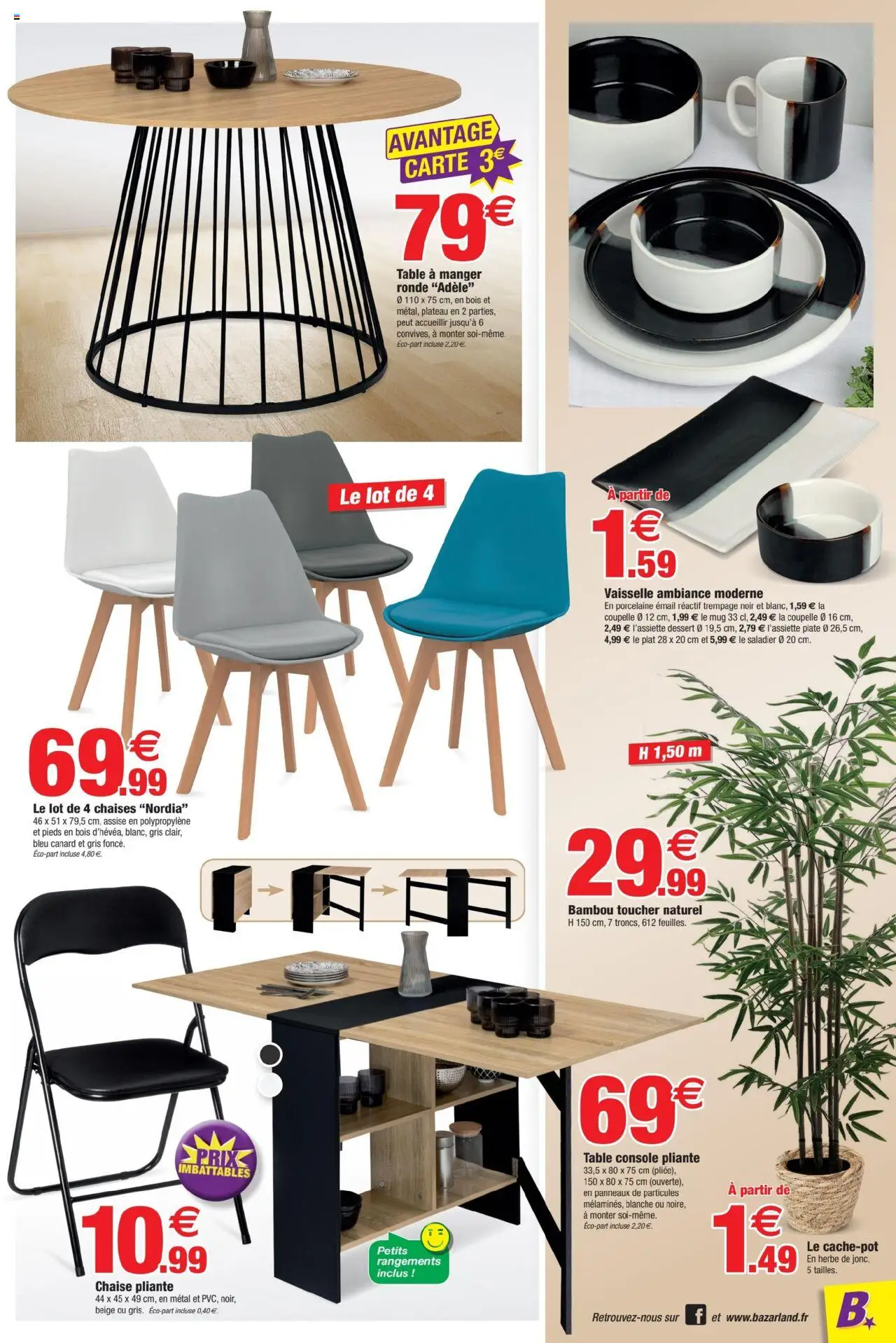  | Page: 9 | Produits: Plateau, Chaise pliante, Table, Table à manger