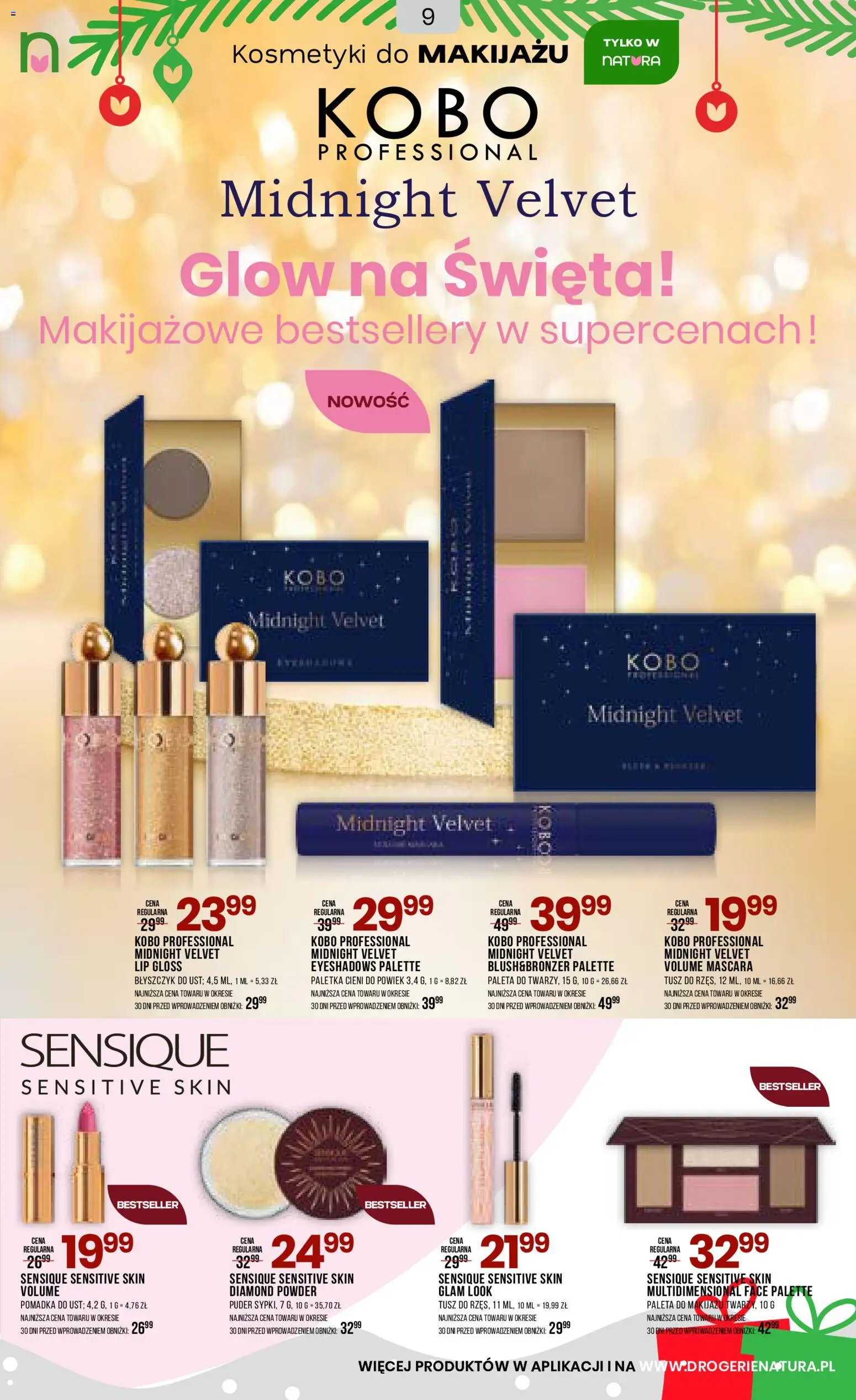 Drogerie Natura Gazetka od 10.12.2025 | Strona: 9 | Produkty: Kosmetyki, Pomadka, Puder, Błyszczyk