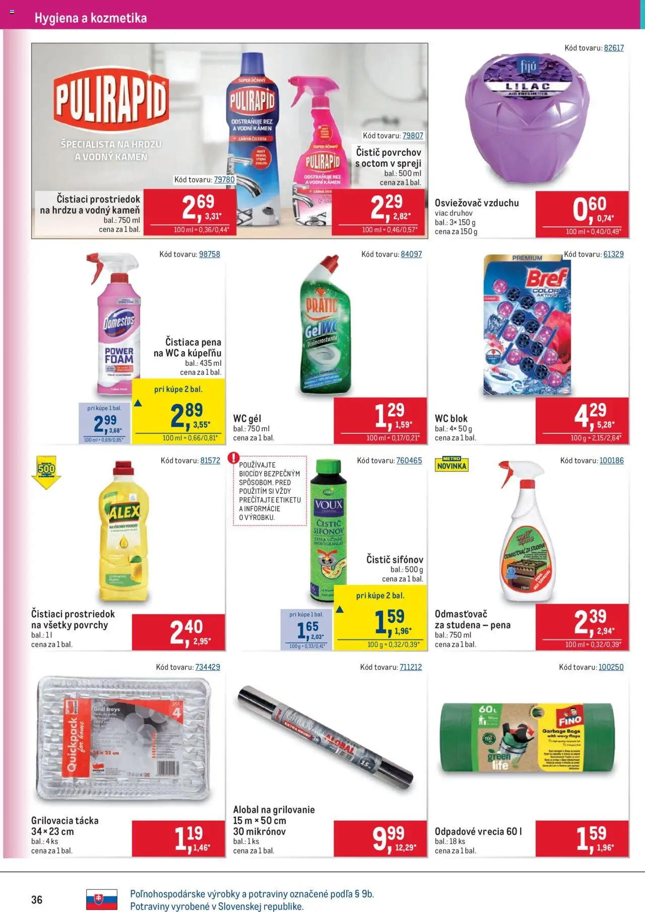 Metro maloobchod │ platný od 16.07.2025 | Strana: 36 | Produkty: Osviežovač vzduchu, Wc blok, Domestos