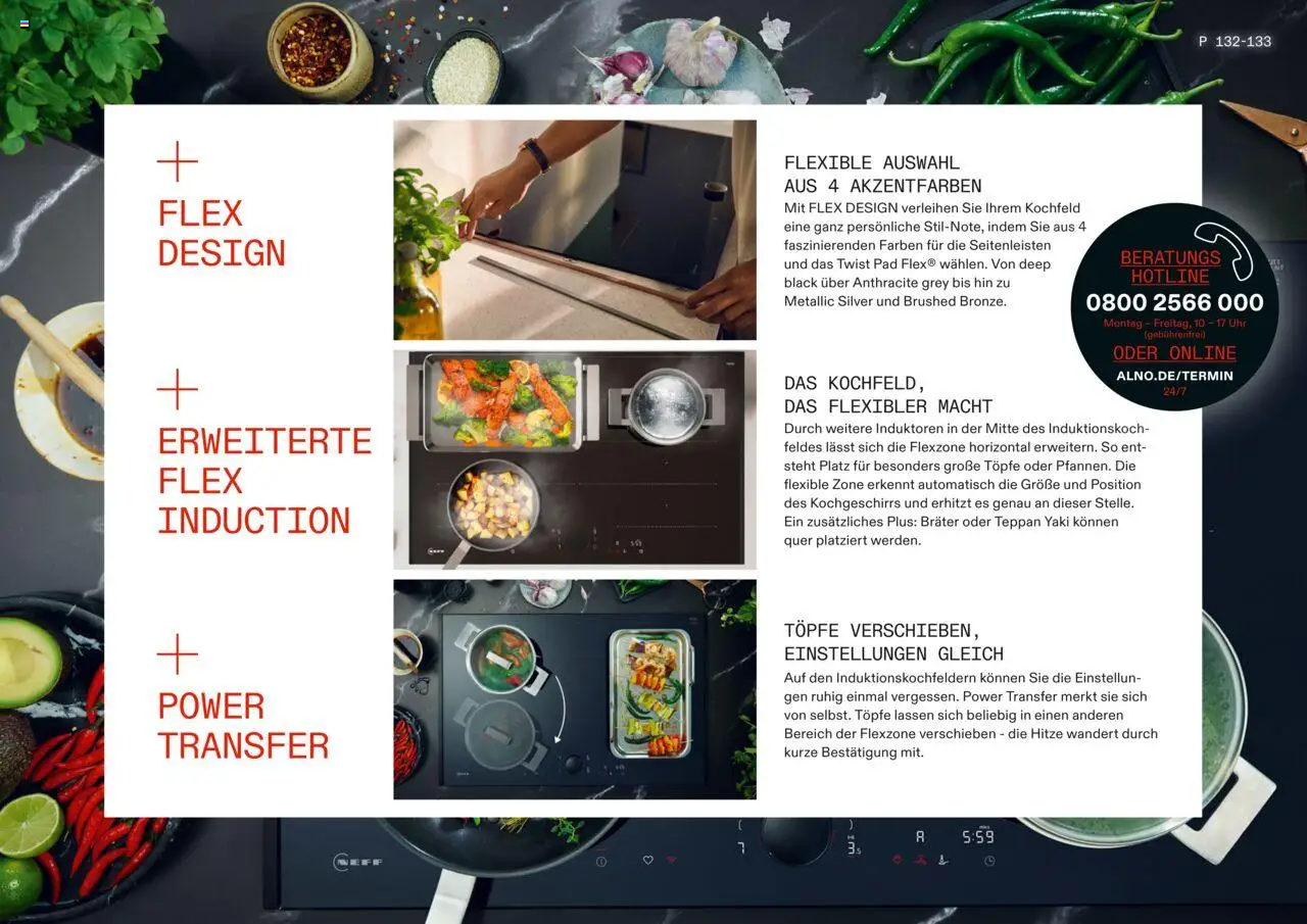 Höffner Alno – gültig ab 22.09.2025 | Seite: 133 | Produkte: Kochfeld, Uhr