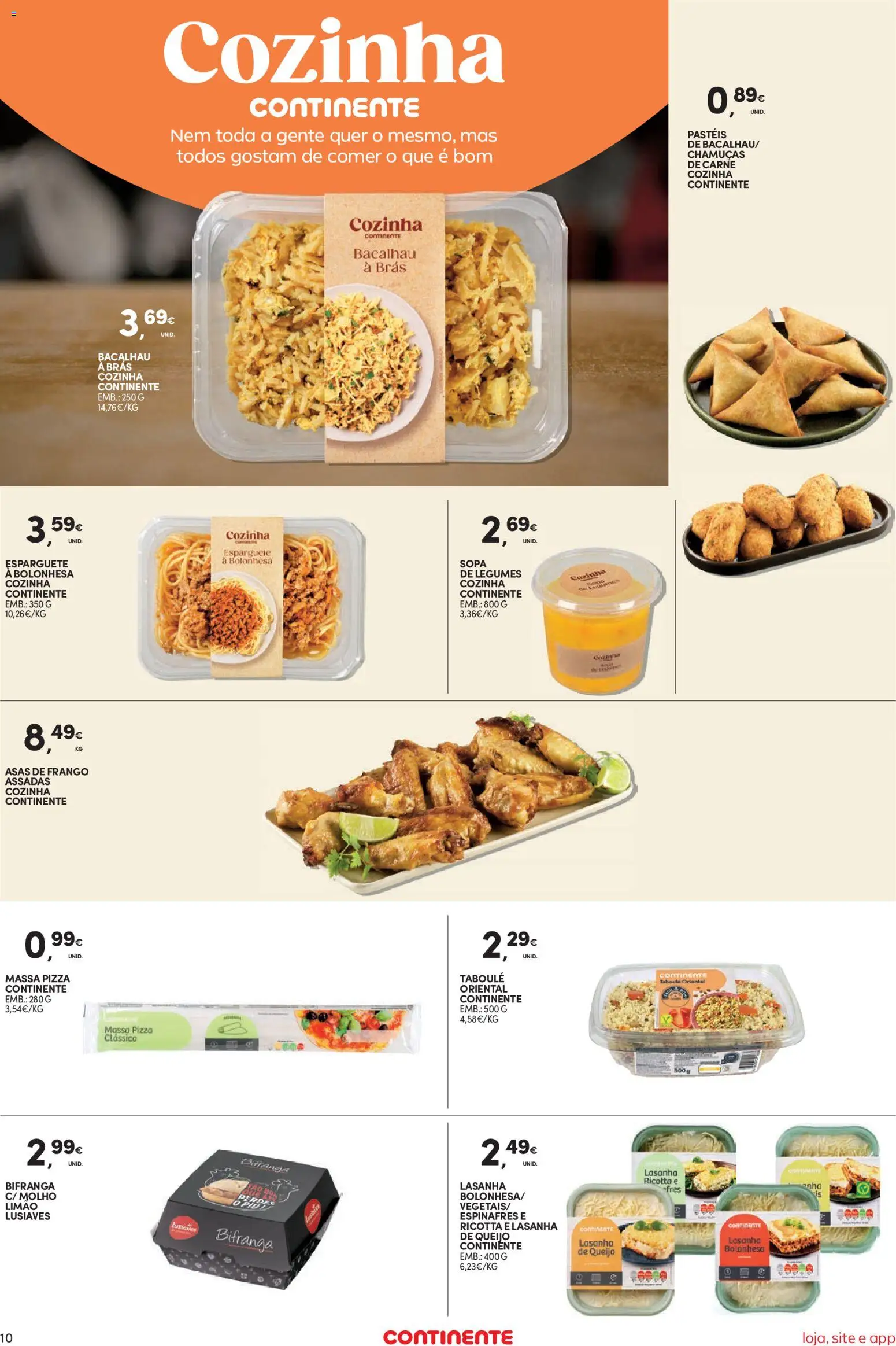 Continente Semanal Continente Bom Dia │ válido de 17.02.2026 | Página: 10 | Produtos: Bacalhau, Sopa, Queijo, Carne