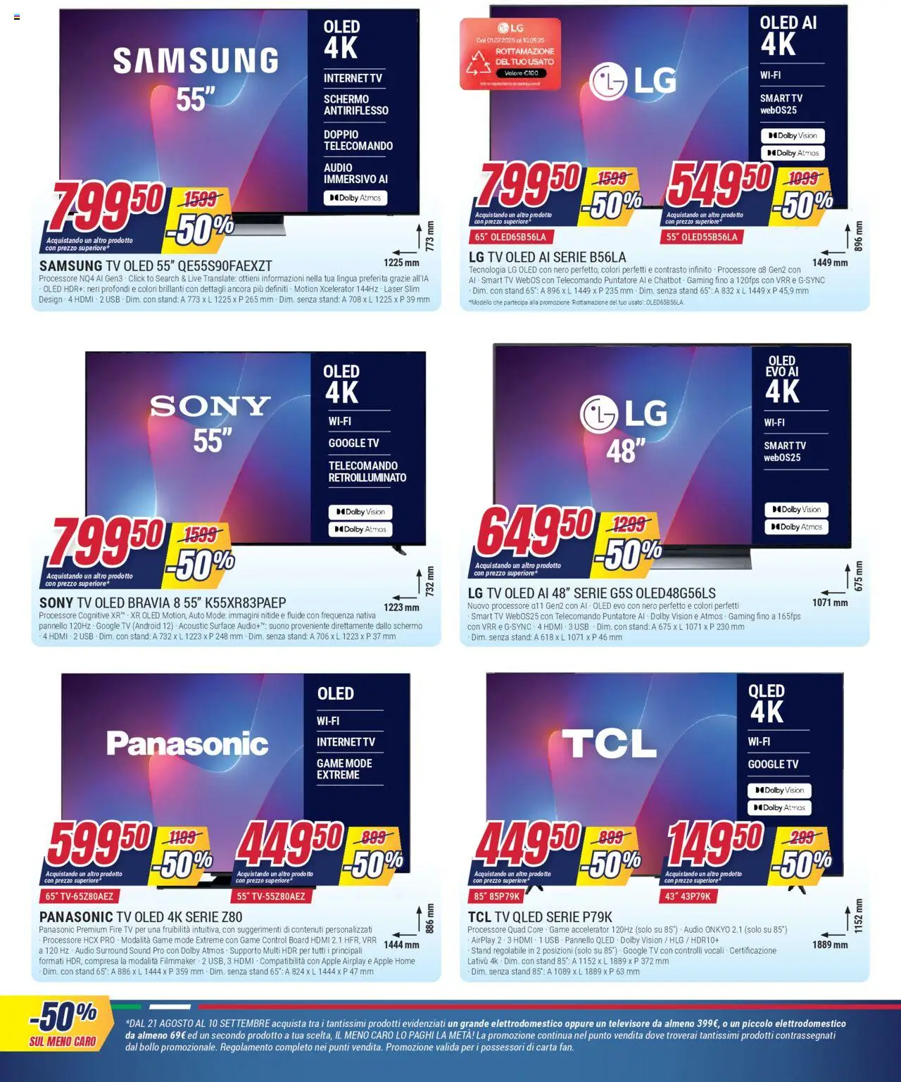 Volantino Trony del 21.08.2025 | Pagina: 5 | Prodotti: Schermo, Telecomando, TV, USB