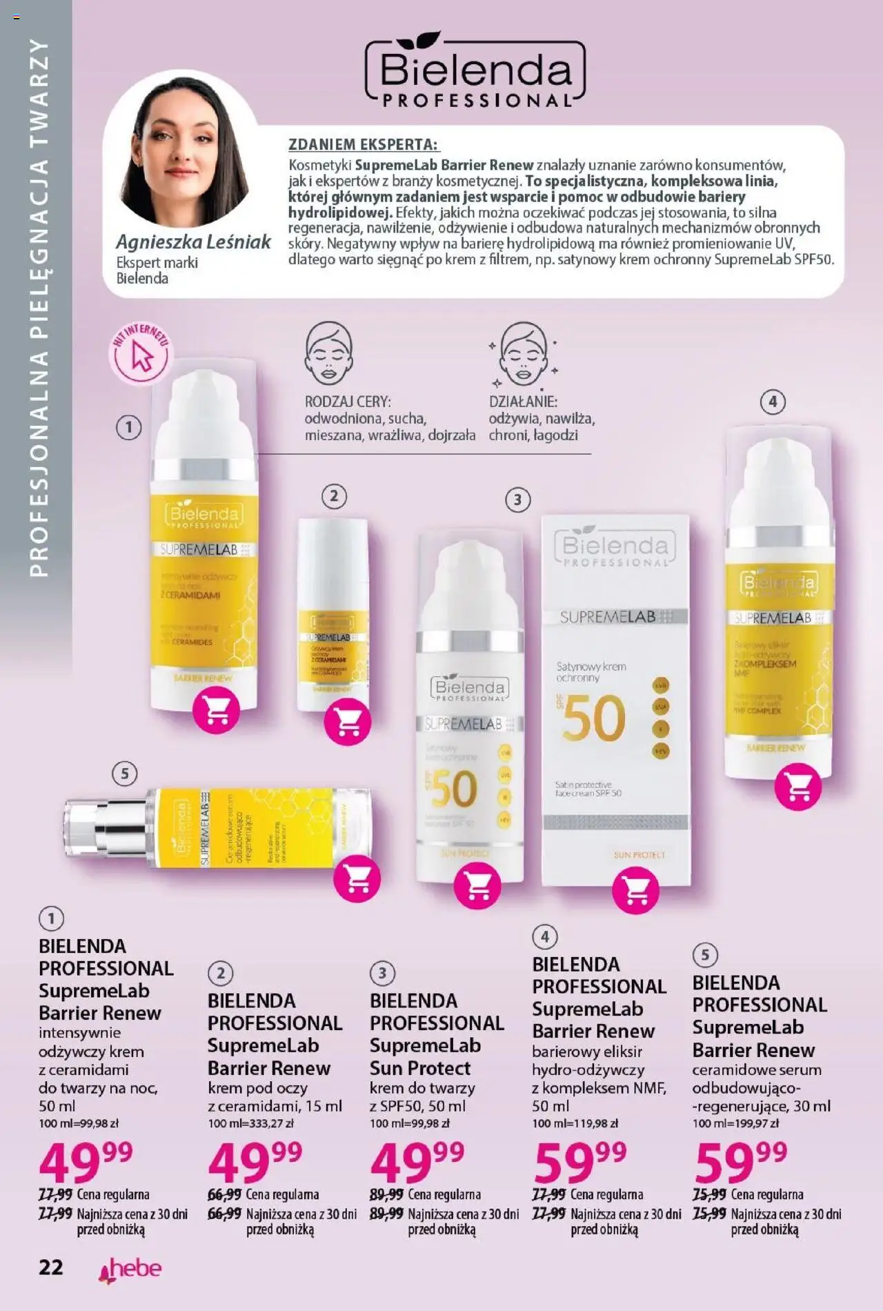 Hebe Gazetka - Katalog od 01.08.2025 | Strona: 22 | Produkty: Kosmetyki, Krem, Krem do twarzy, Serum do twarzy