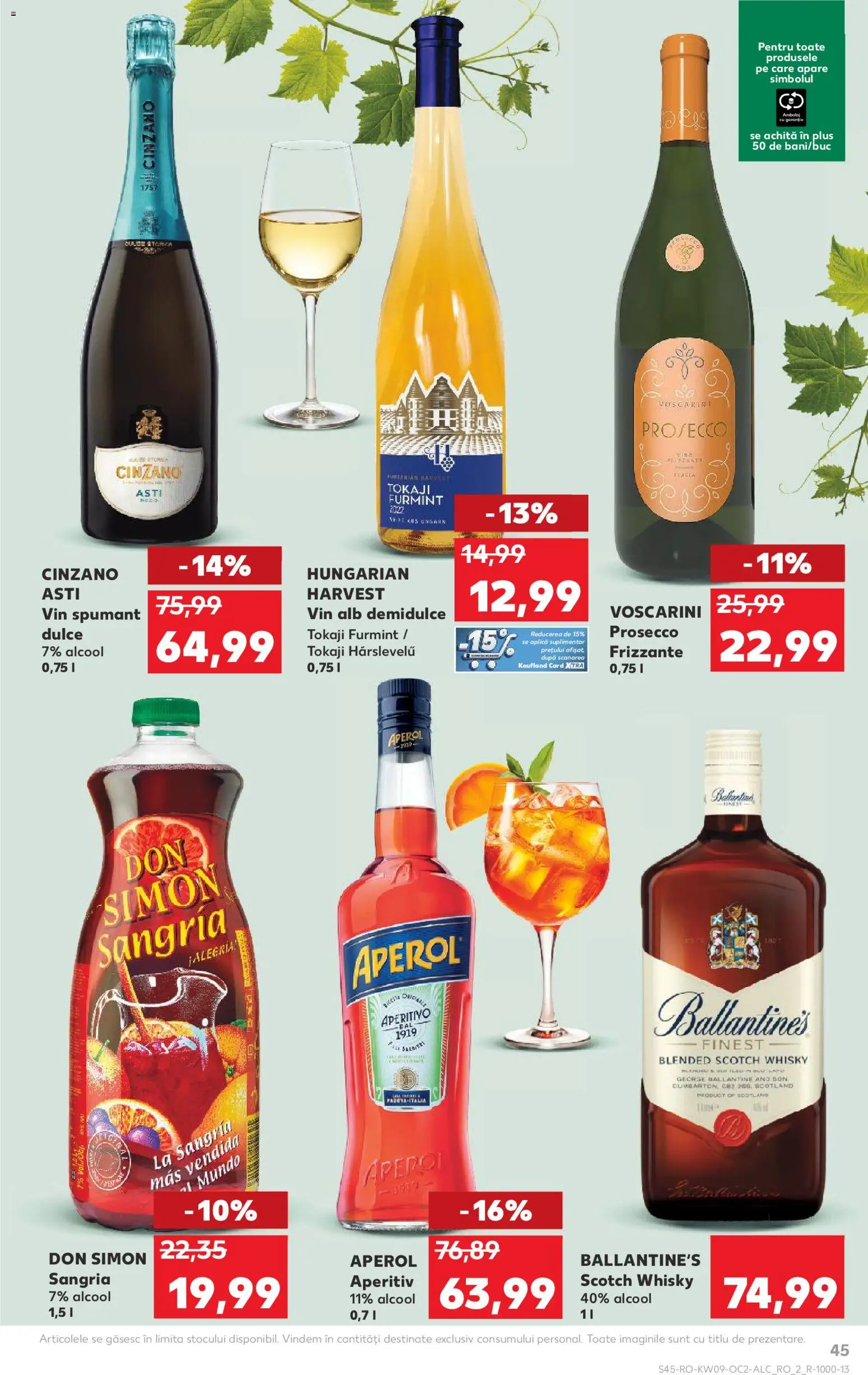 Noul catalog Kaufland – valabil de la 25.02.2026 | Pagină: 45 | Produse: Prosecco, Vin, Aperol