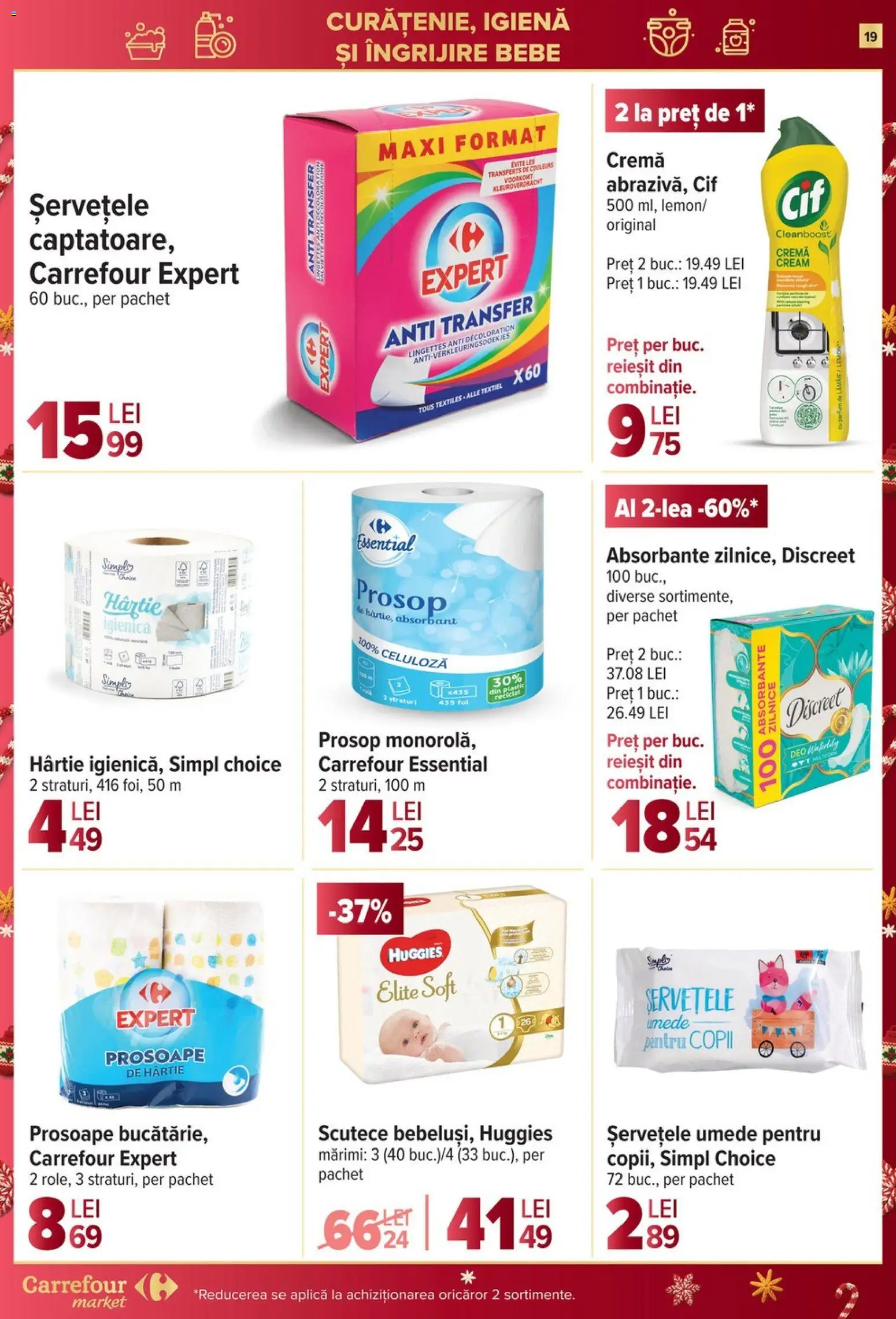 Noul catalog Carrefour – valabil de la 17.12.2025 | Pagină: 19 | Produse: Parfum, Șervețele umede, Absorbante, Scutece