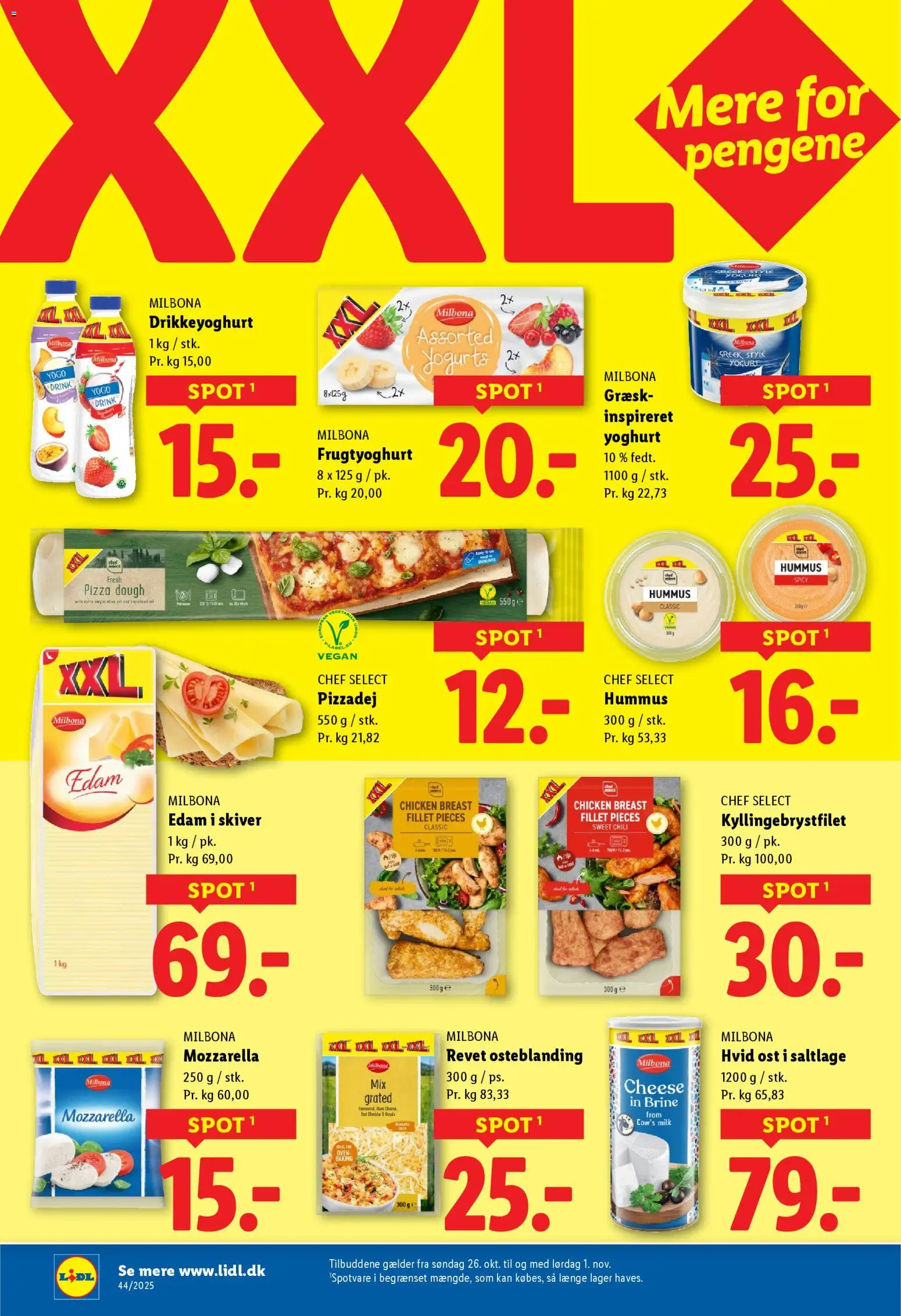 Lidl tilbudsavis – gyldig fra 26.10.2025 | Side: 8 | Produkter: Yoghurt, Pizzadej, Drikkeyoghurt, Mozzarella