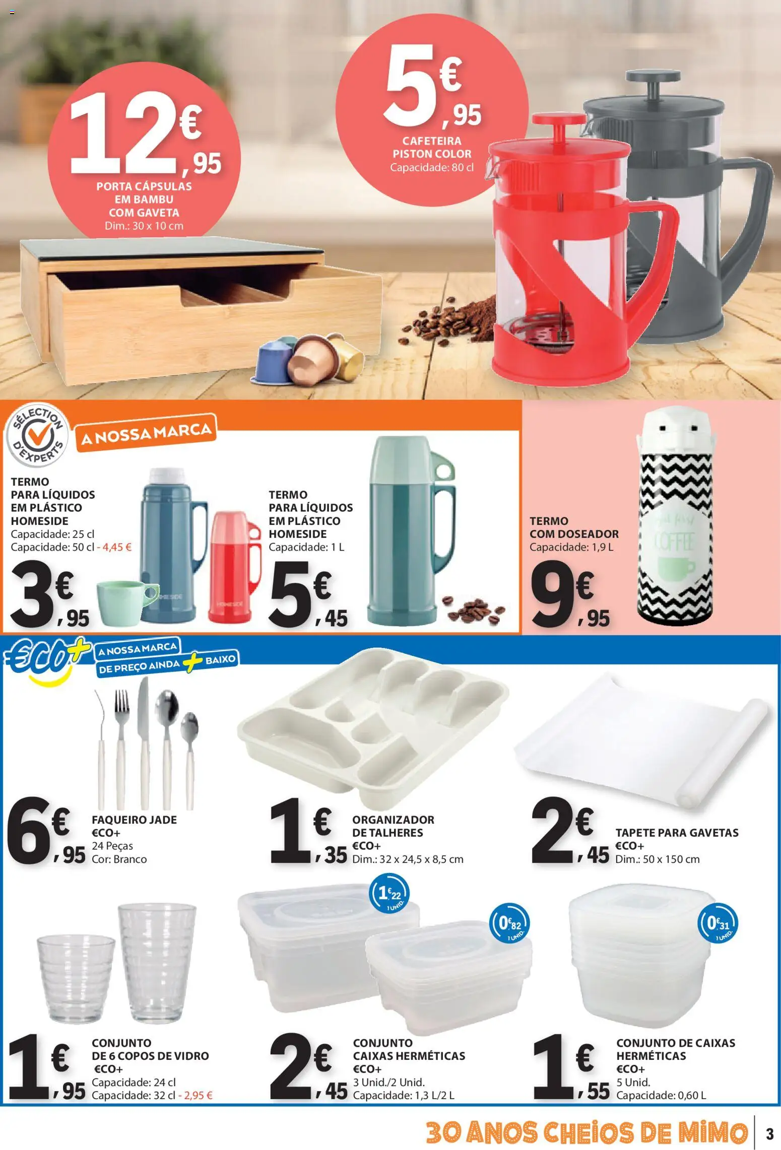 E.Leclerc folheto Não Alimentar │ válido de 15.01.2026 | Página: 3 | Produtos: Porta, Cafeteira, Tapete, Organizador