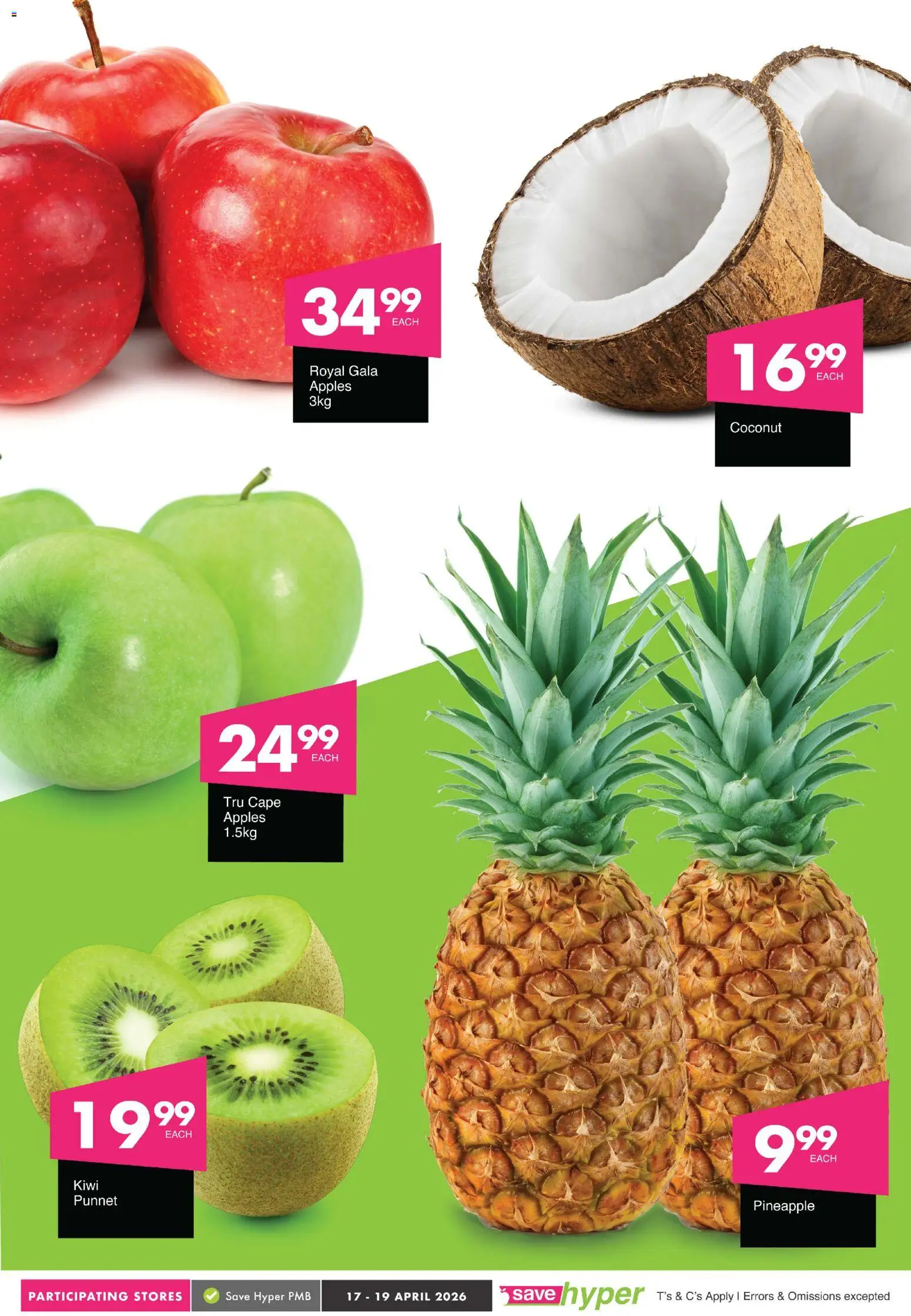 New Save catalogue – valid from 17.04.2026 | Page: 5 | Products: Apples, Pineapple, Kiwi