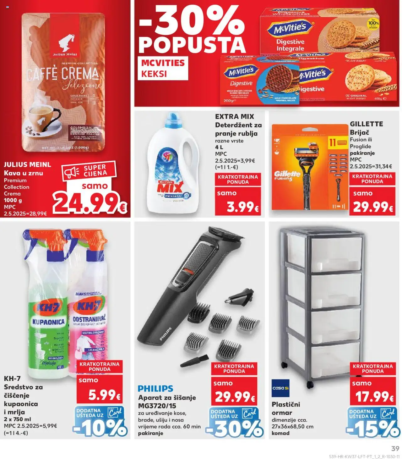 Kaufland katalog | vrijedi od 10.09.2025 | Stranica: 39 | Proizvodi: Ormar, Keksi, Kava, KH-7
