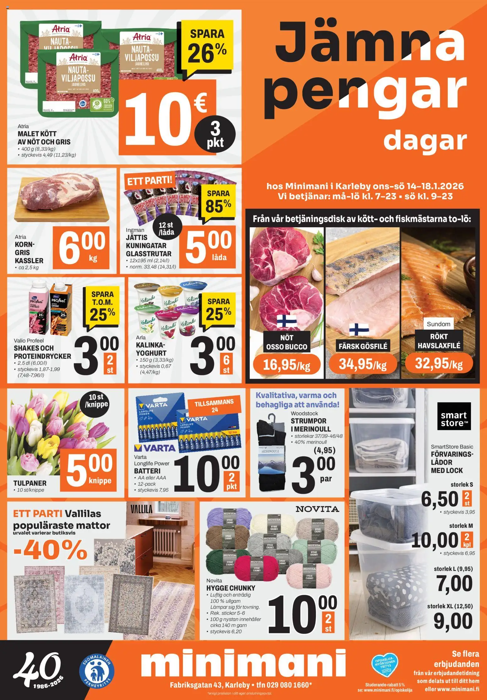 Minimani Tarjoukset - Kokkola – voimassa 14.01.2026 alkaen | Sivu: 2 | Tuotteet: Jauheliha, Pirtelö