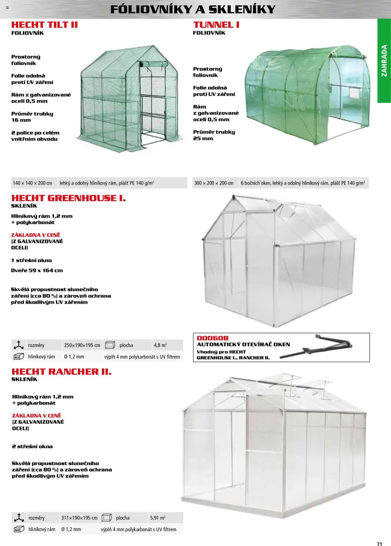 Hecht katalog - Jaro-léto 2025 od 22.04.2025 | Strana: 71 | Produkty: Fólie, Skleník, Fóliovník, Police